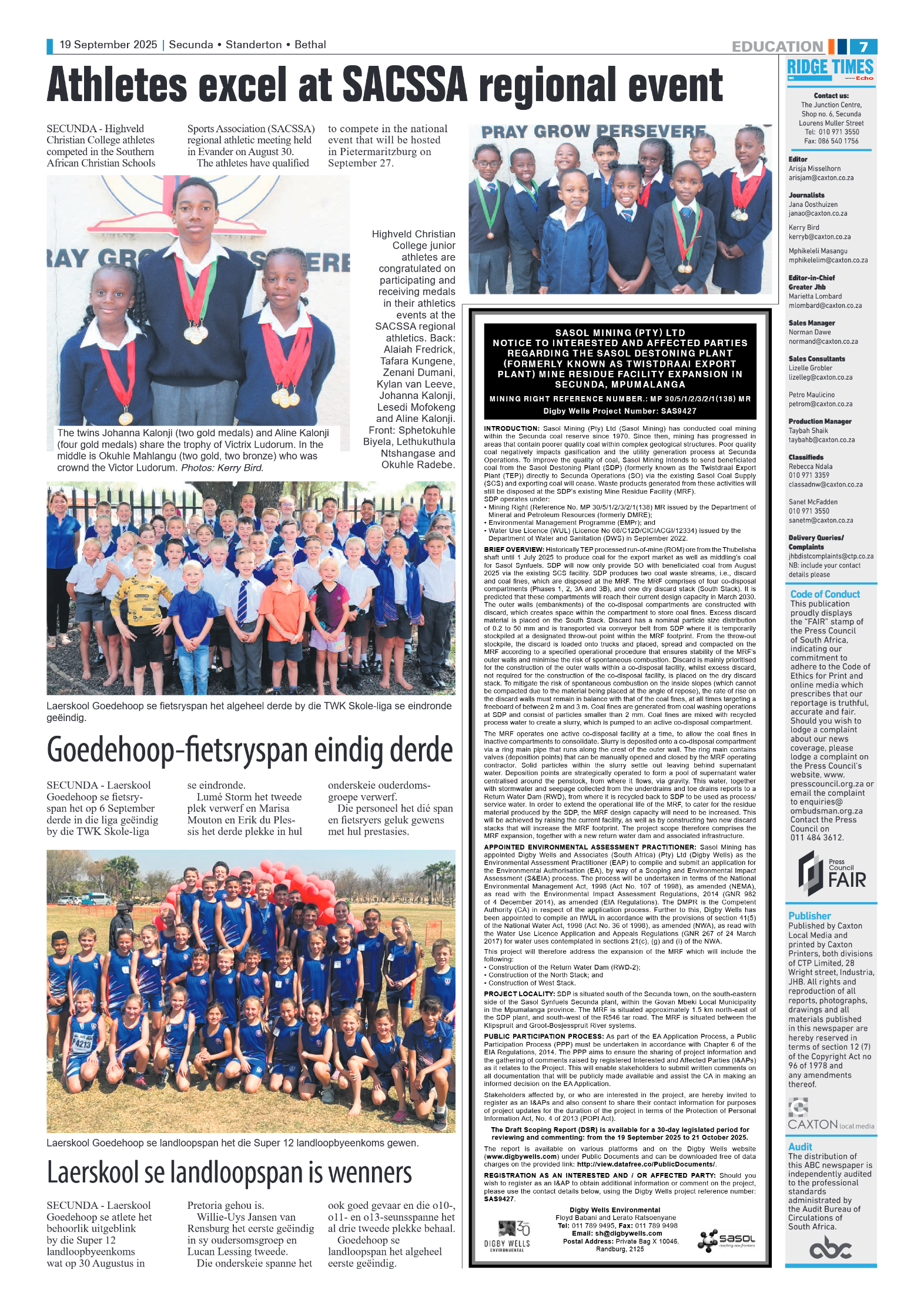Ridge Times 19 September 2025 page 7