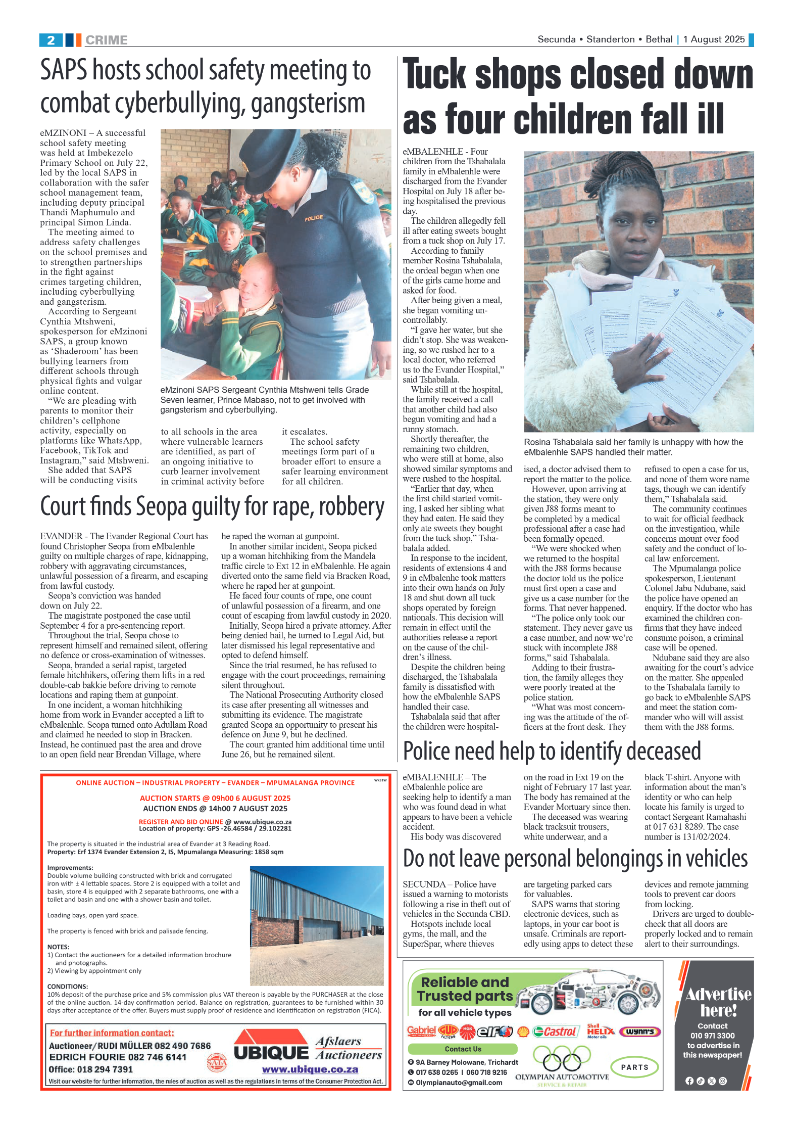 Ridge Times 1 August 2025 page 2