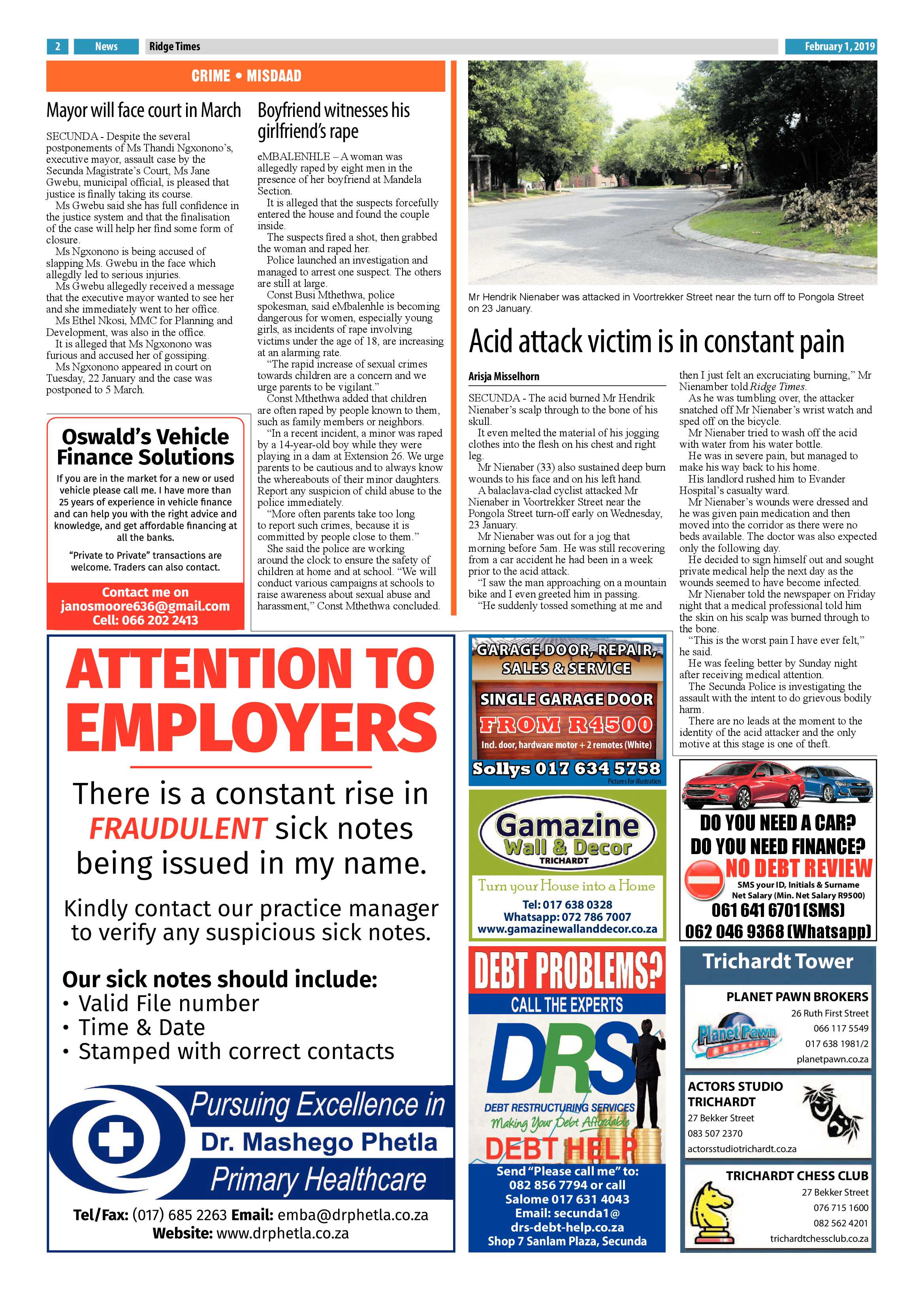 Ridge Times 1 February 2019 page 2