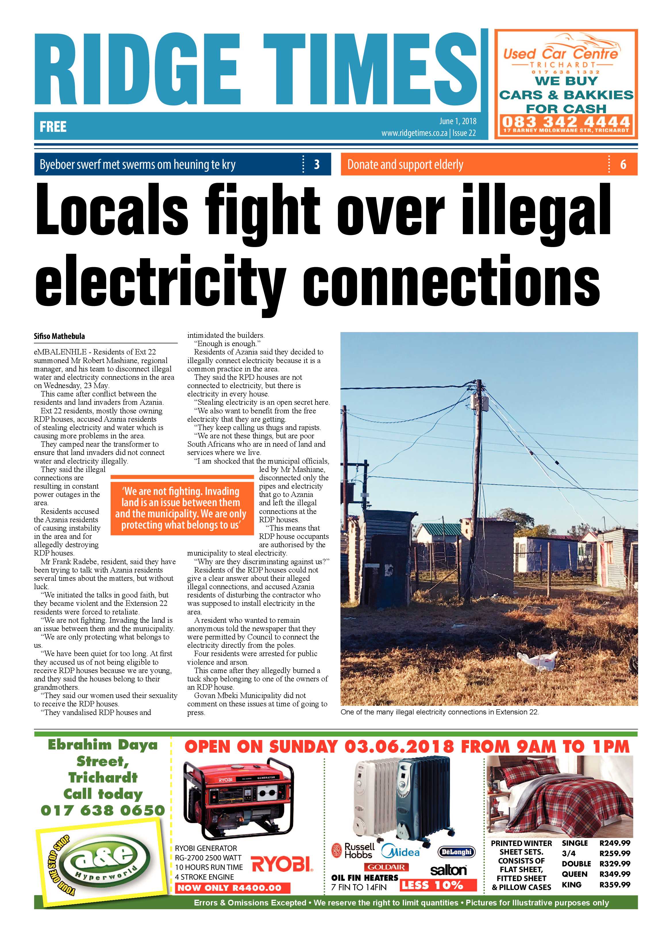 Ridge Times 1 June 2018 page 1