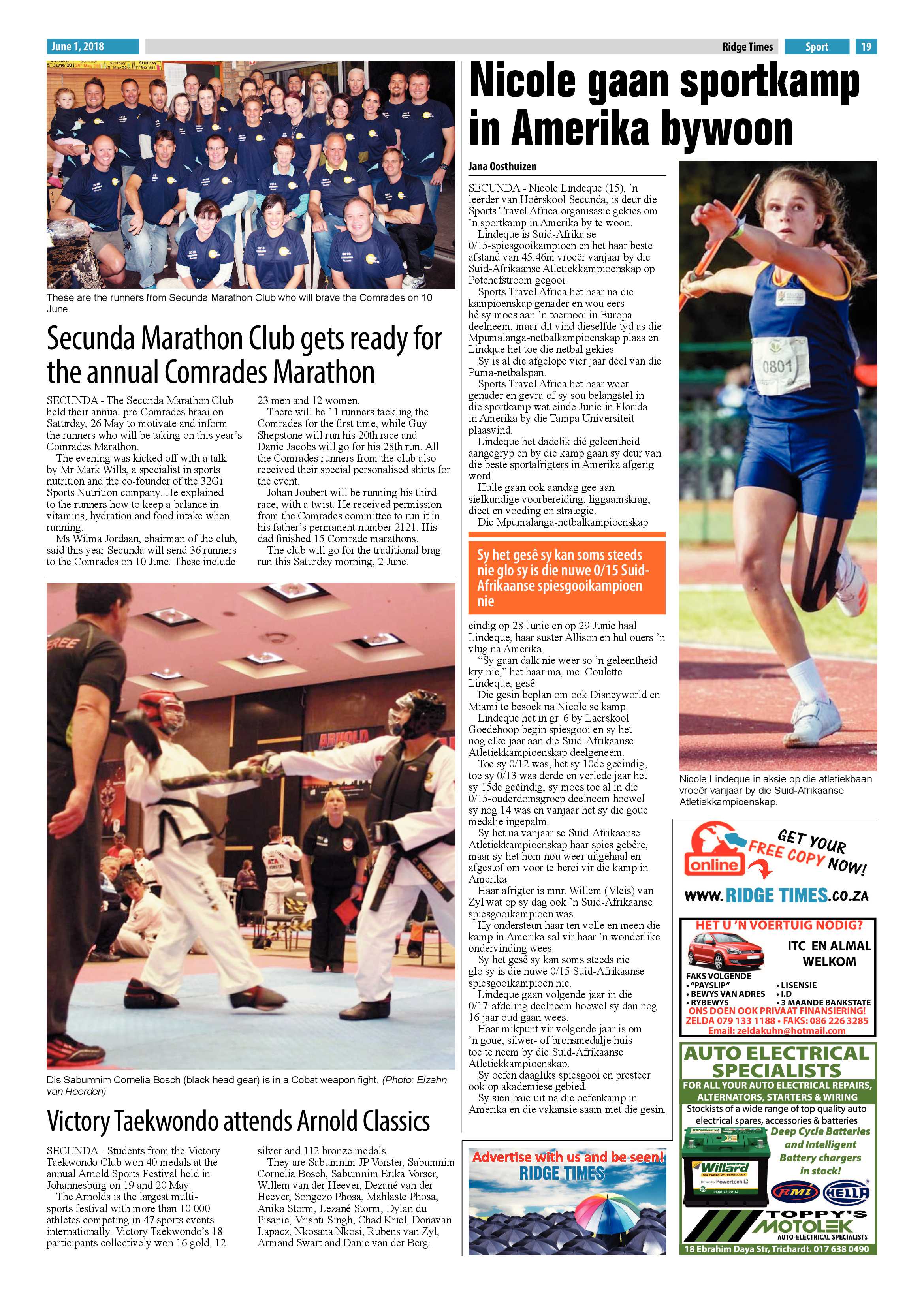 Ridge Times 1 June 2018 page 19