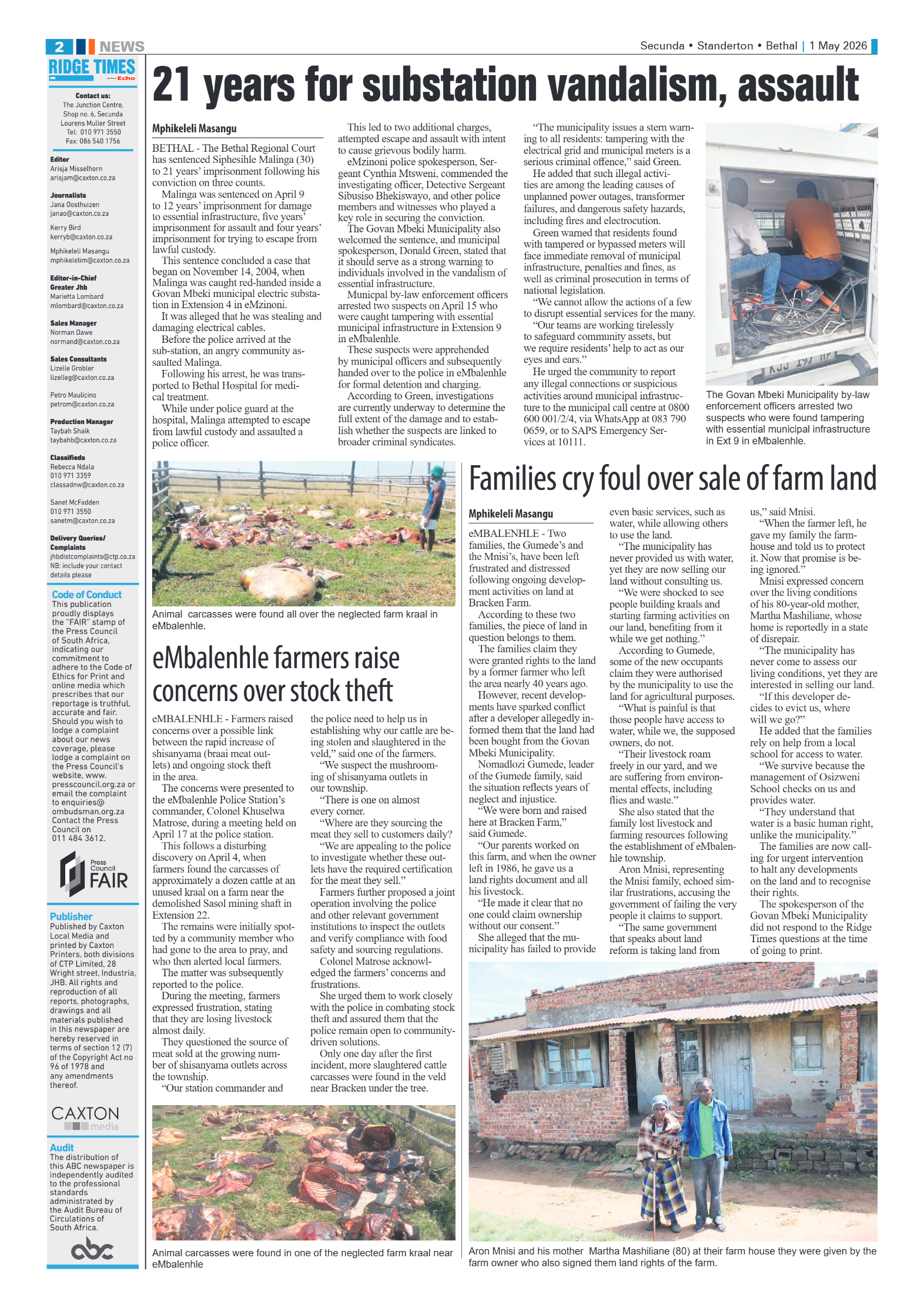 Ridge Times 1 May 2026 page 2