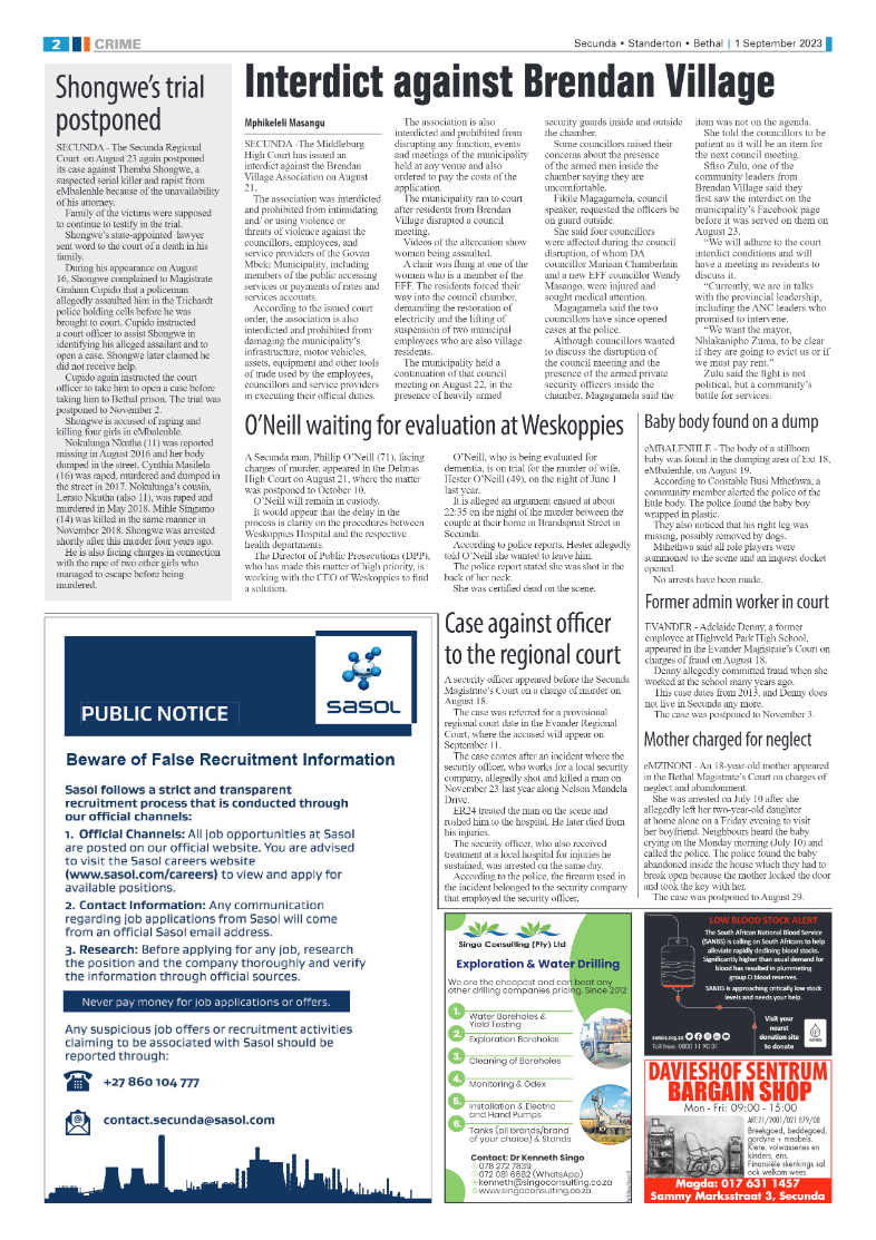 Ridge Times 1 September 2023 page 2