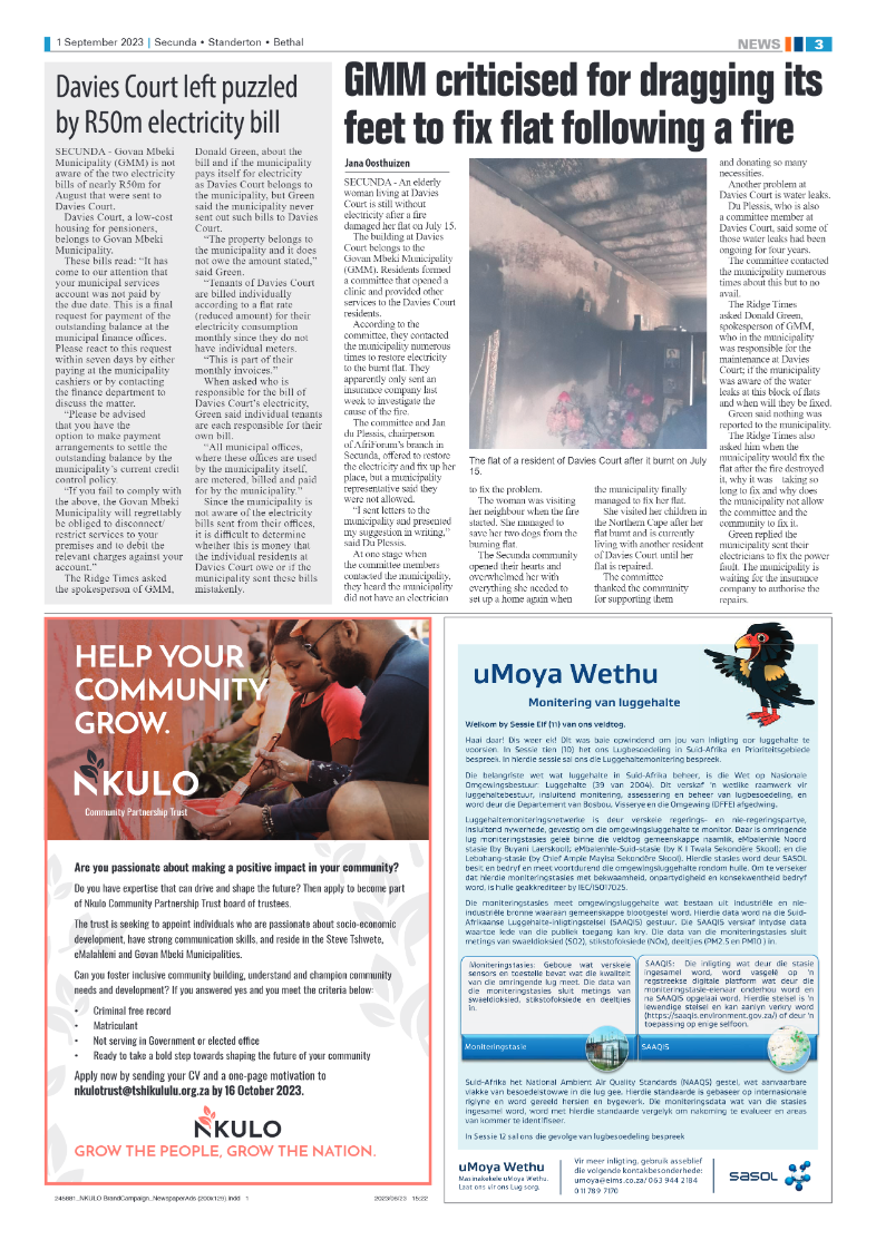 Ridge Times 1 September 2023 page 3