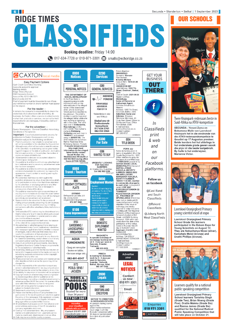 Ridge Times 1 September 2023 page 6