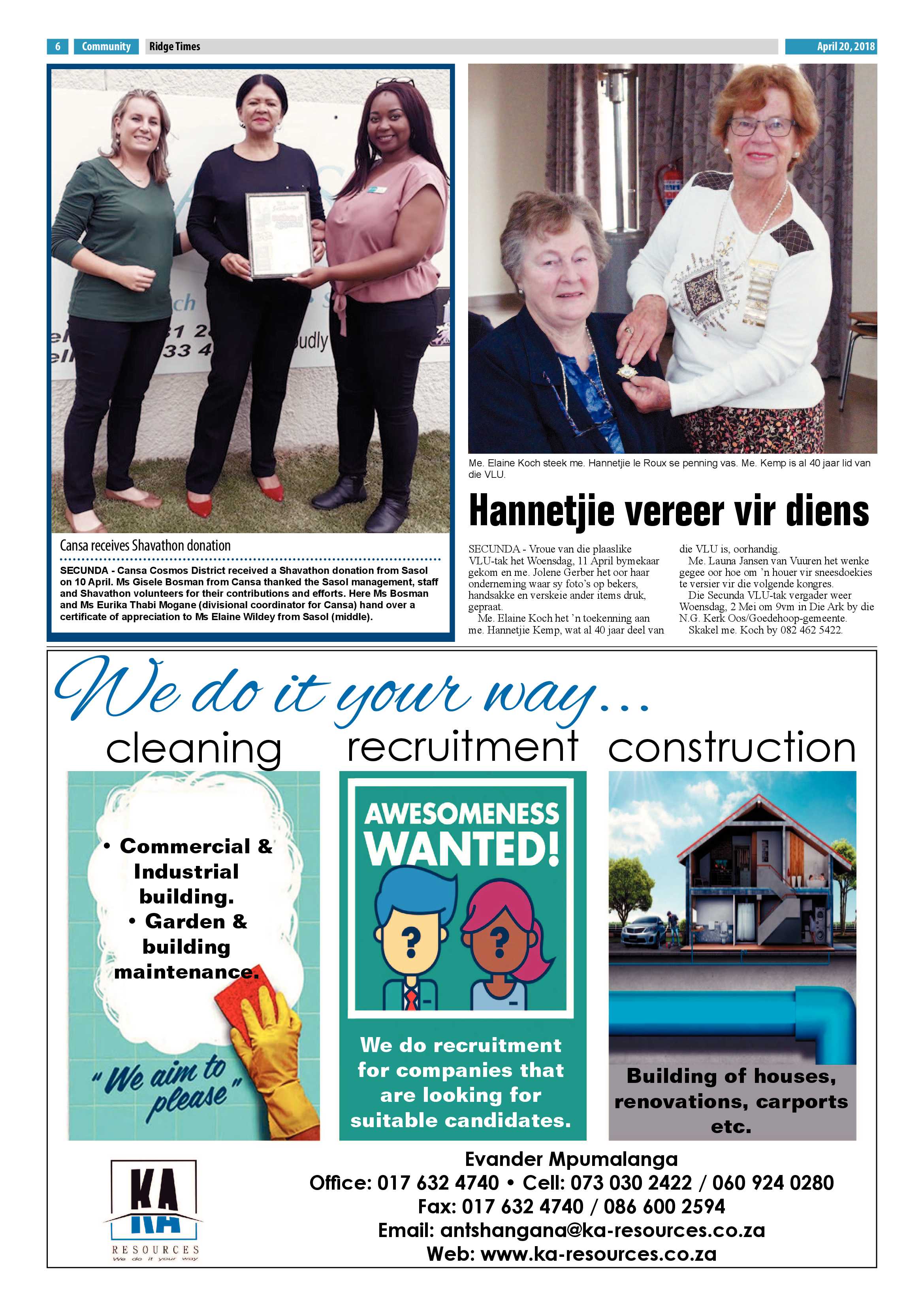 Ridge Times 20 April 2018 page 8