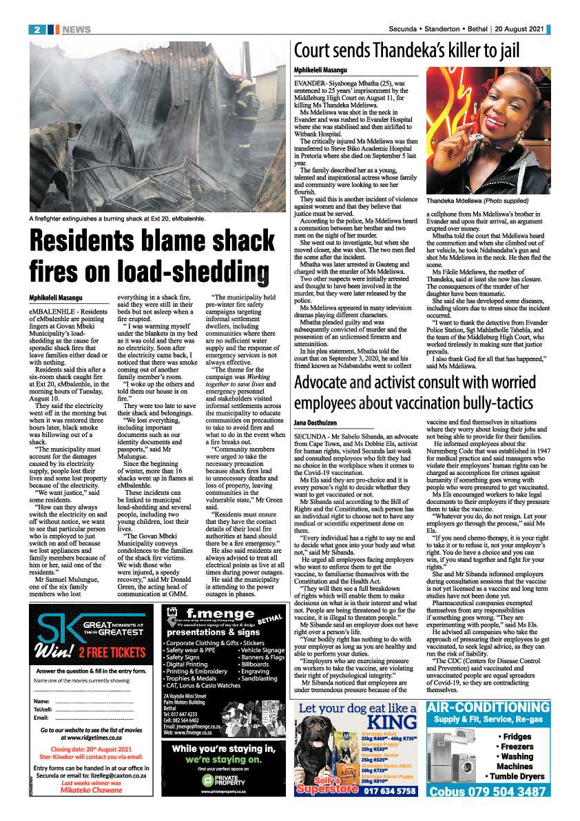 Ridge Times 20 August 2021 page 4