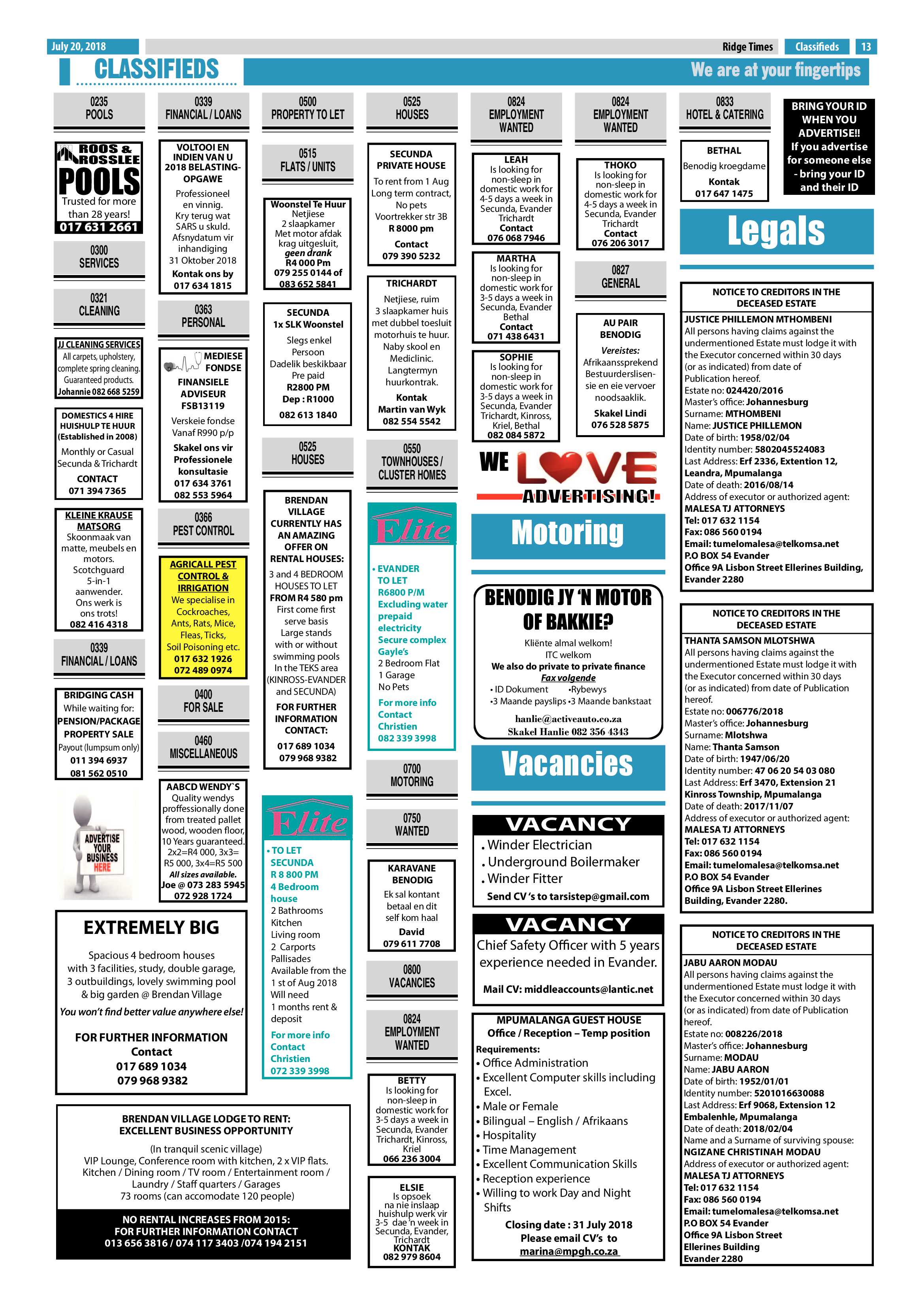 Ridge Times 20 July 2018 page 15