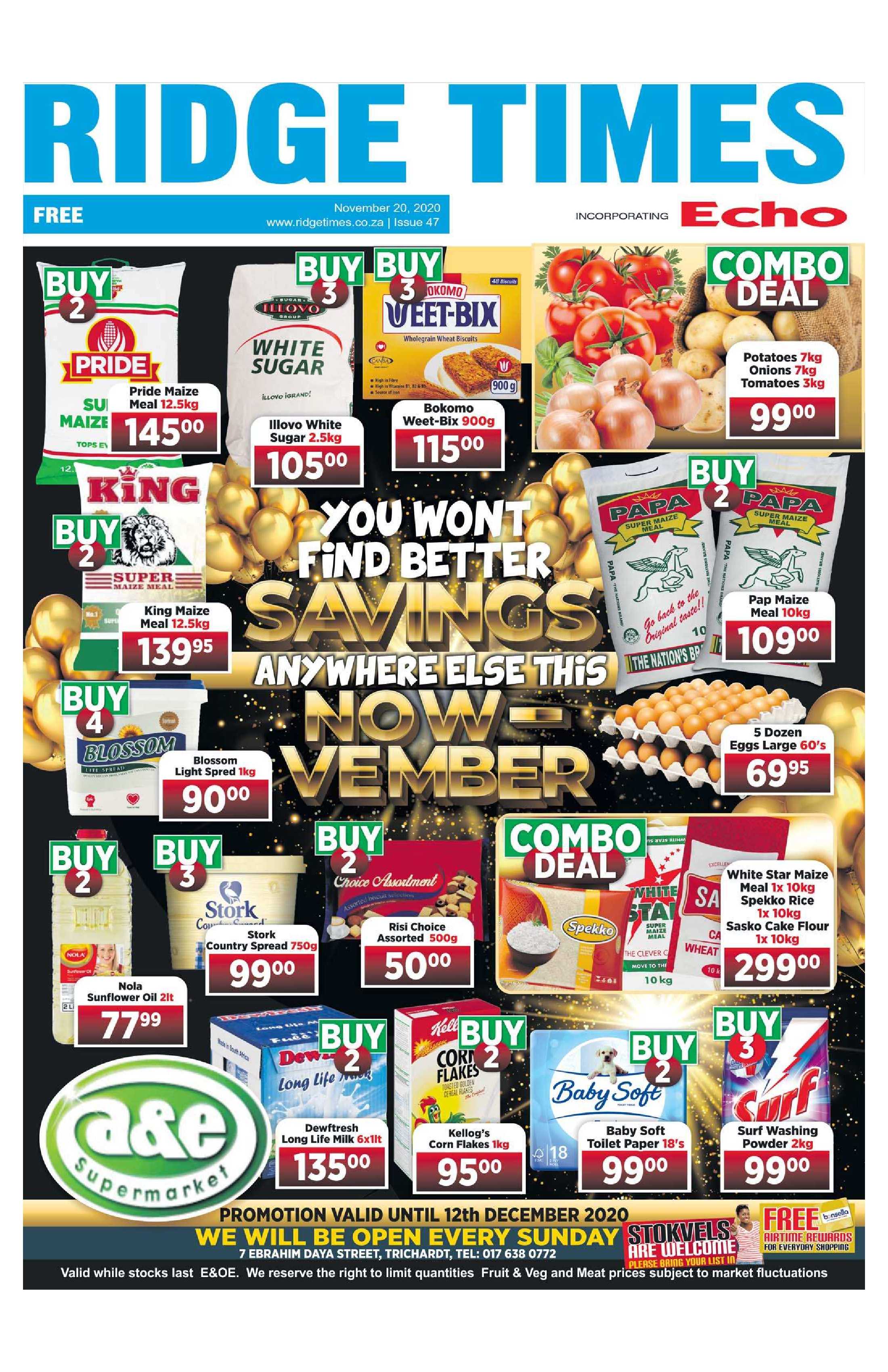 Ridge Times 20 November 2020 page 1