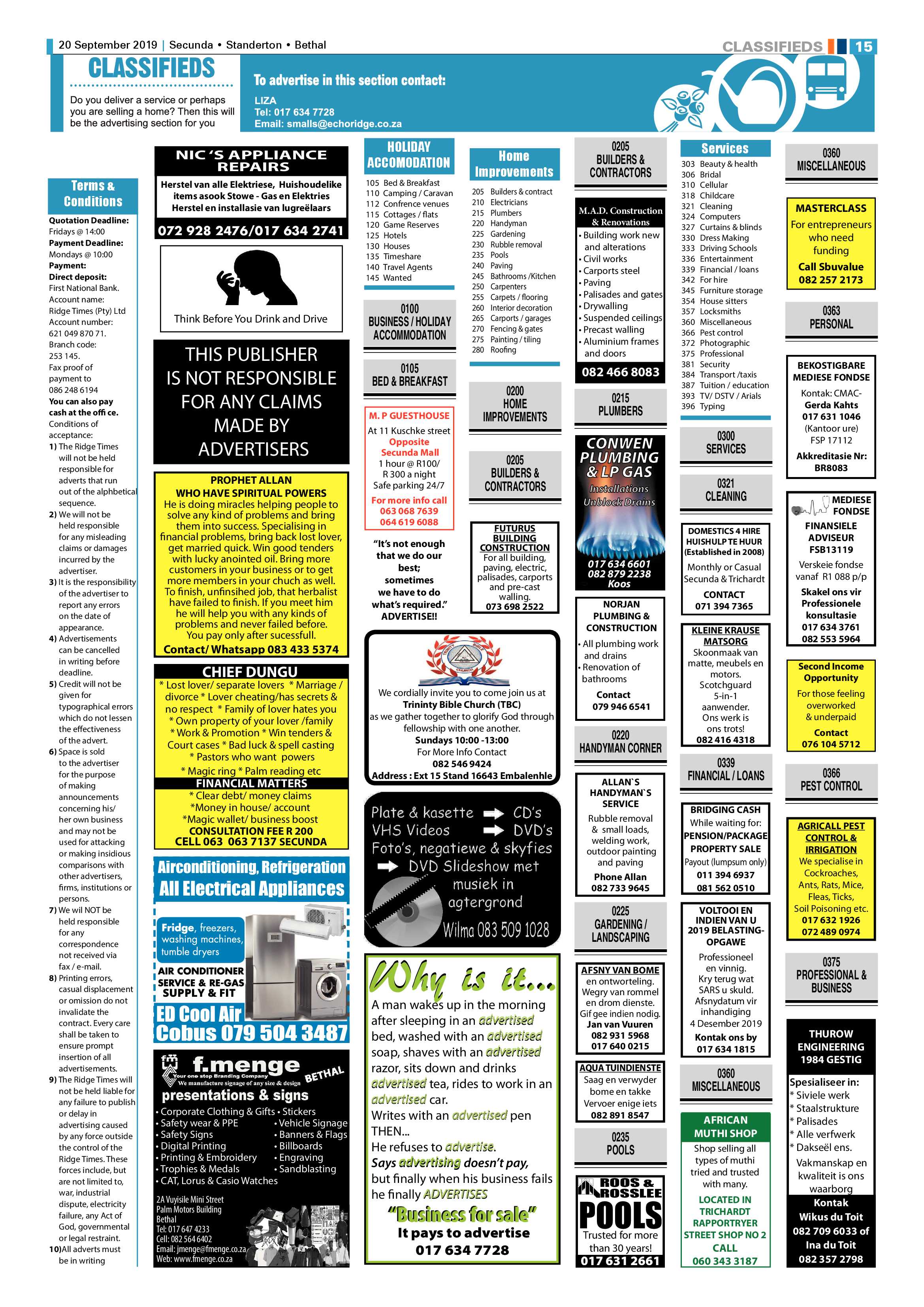 Ridge Times 20 September 2019 page 15