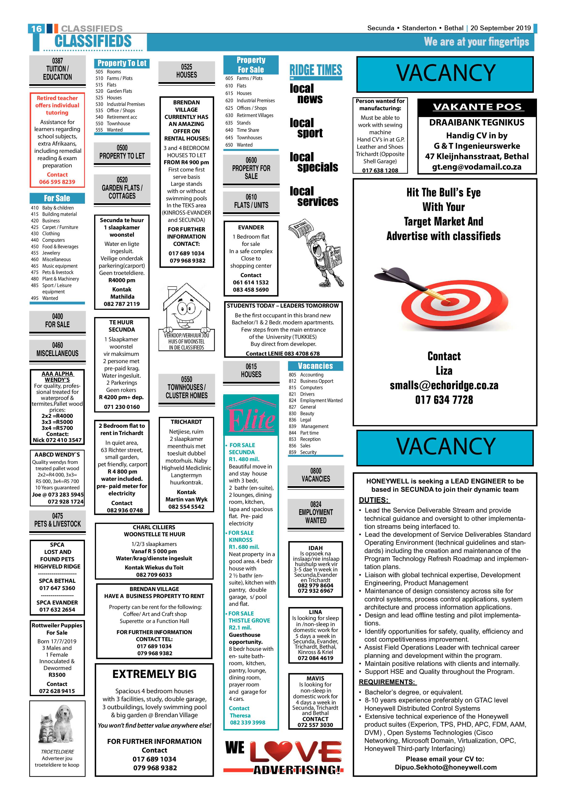 Ridge Times 20 September 2019 page 16