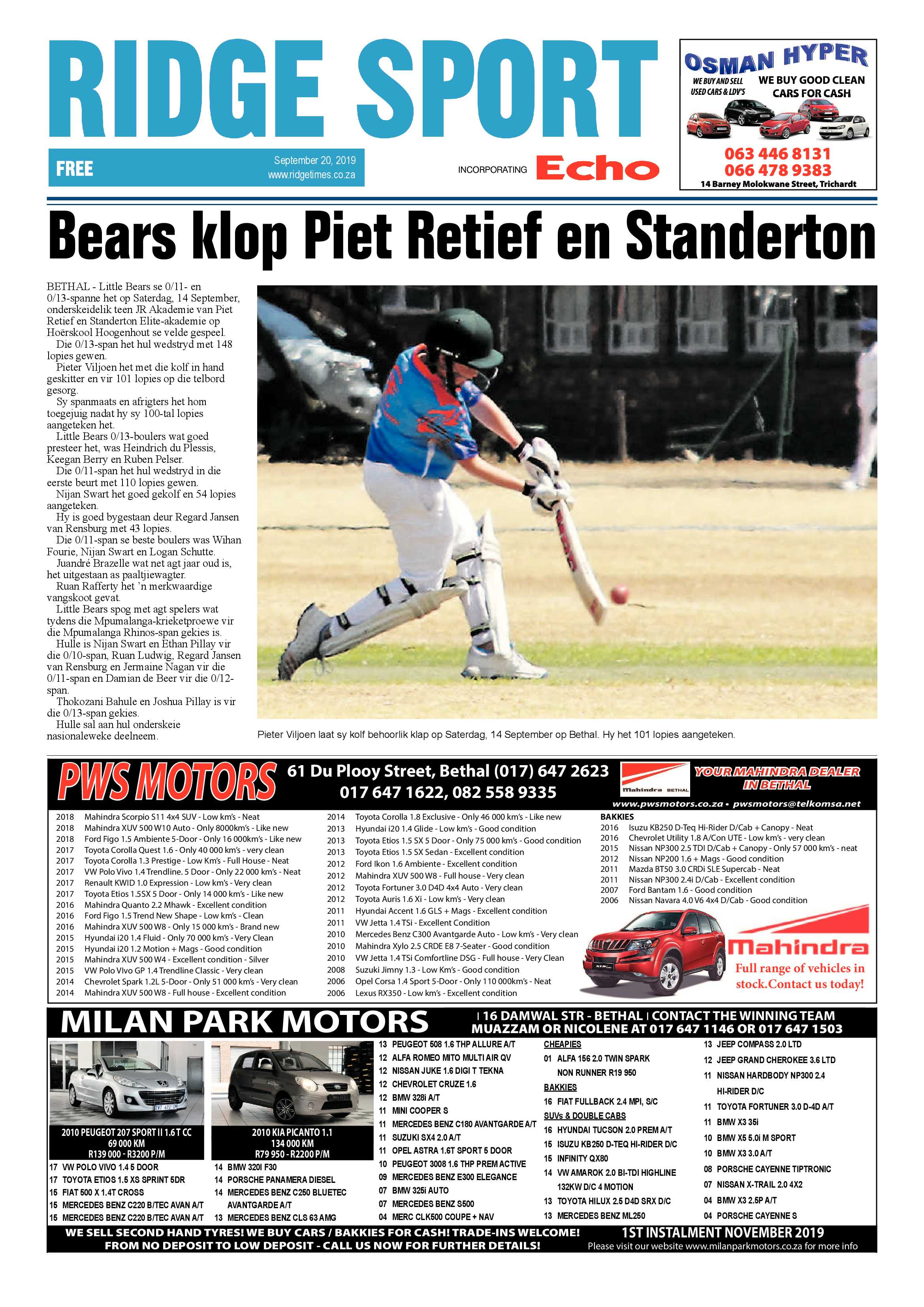 Ridge Times 20 September 2019 page 20