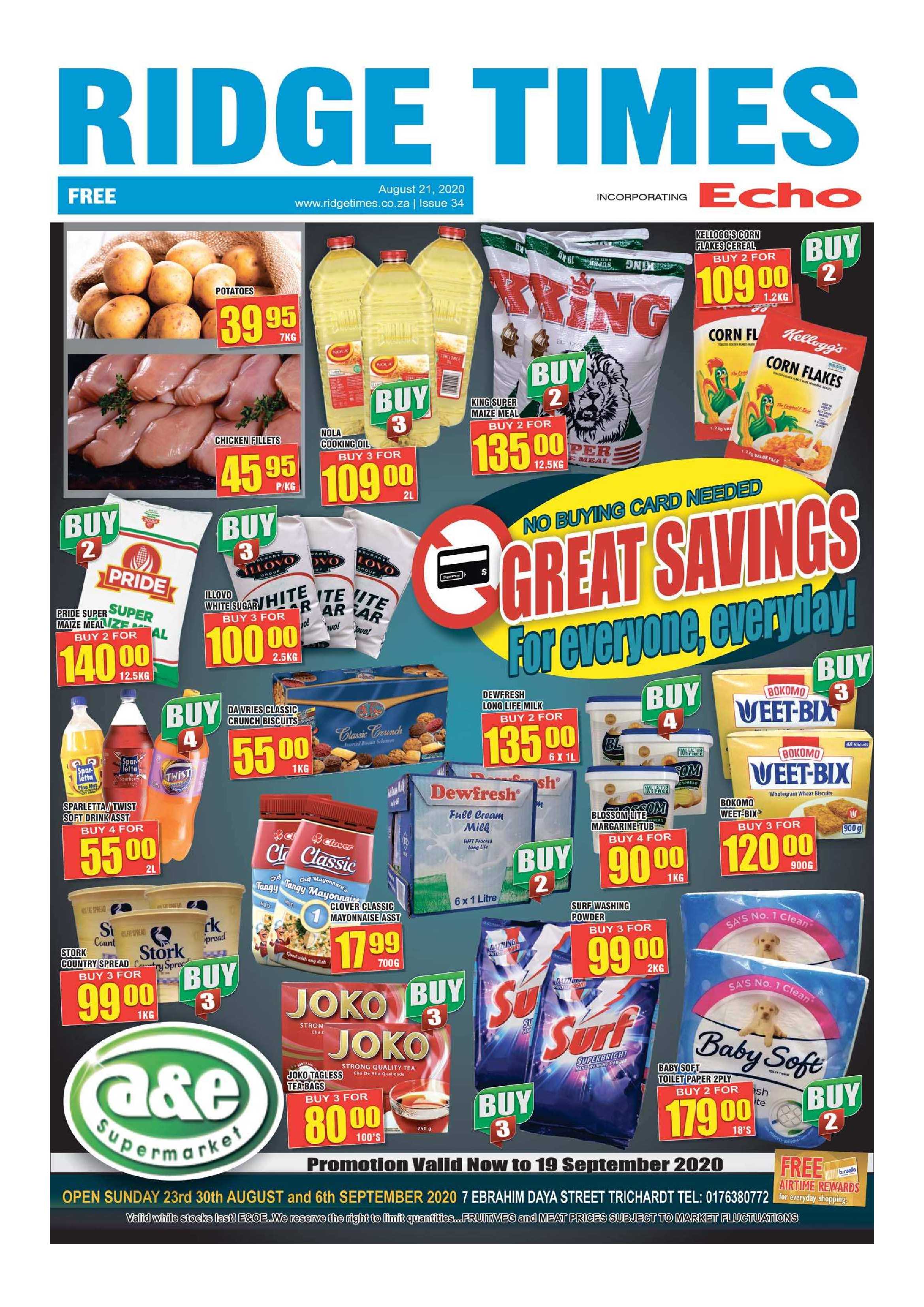 Ridge Times 21 August 2020 page 1