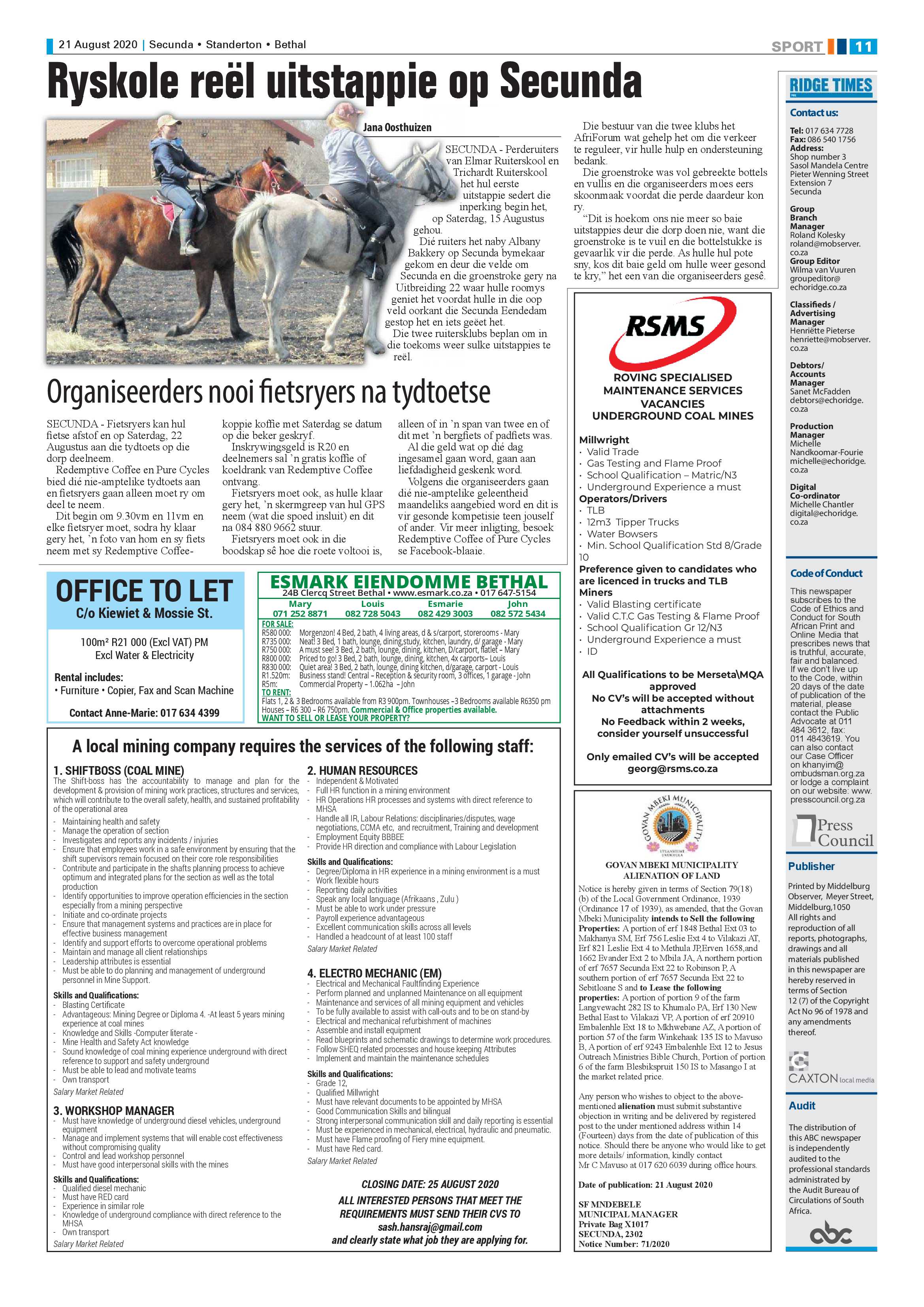 Ridge Times 21 August 2020 page 13