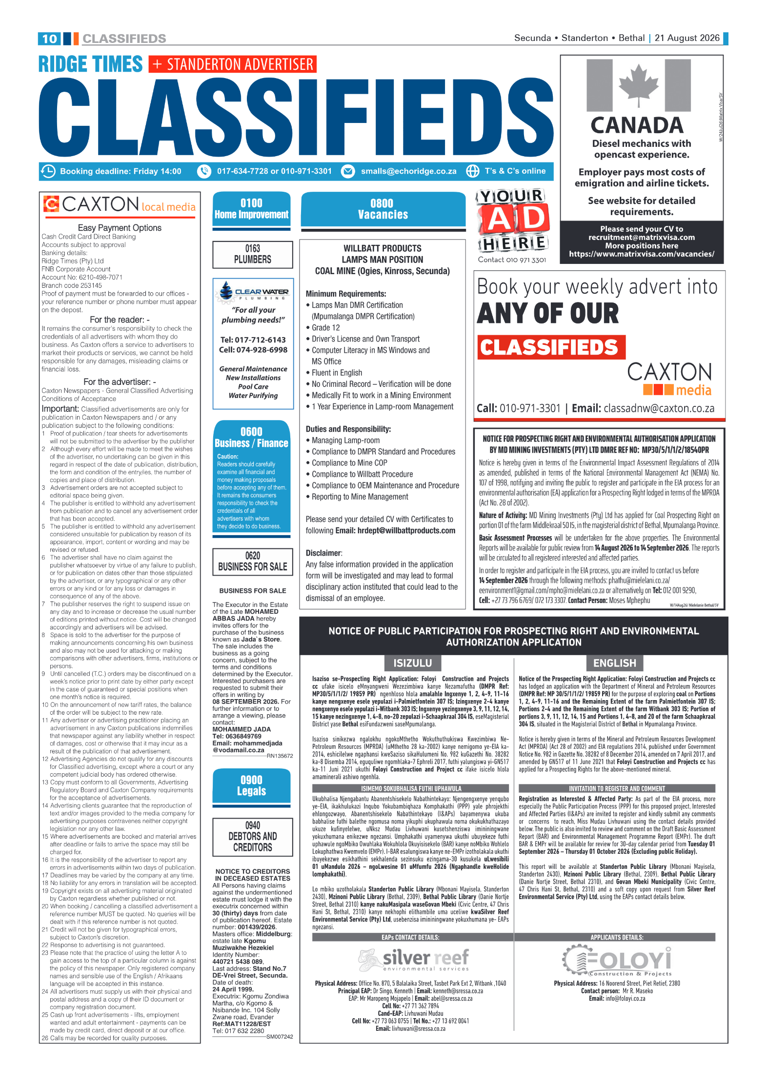 Ridge Times 21 August 2026 page 10