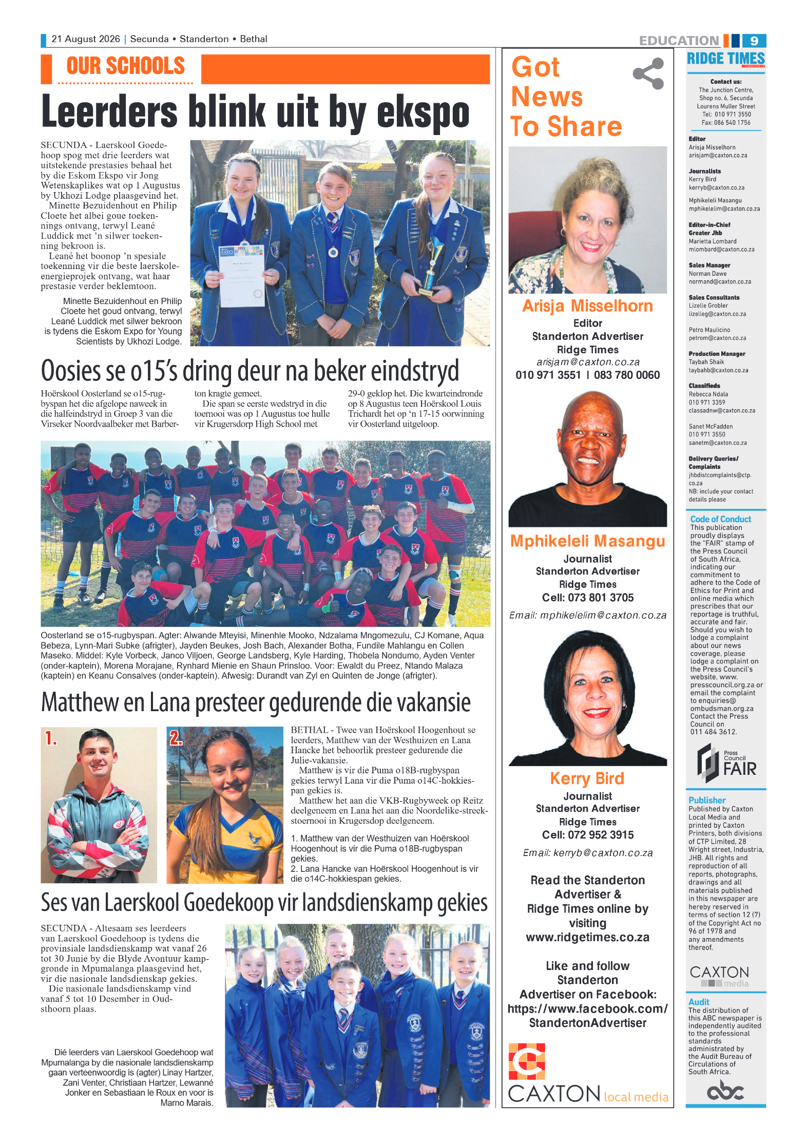 Ridge Times 21 August 2026 page 9