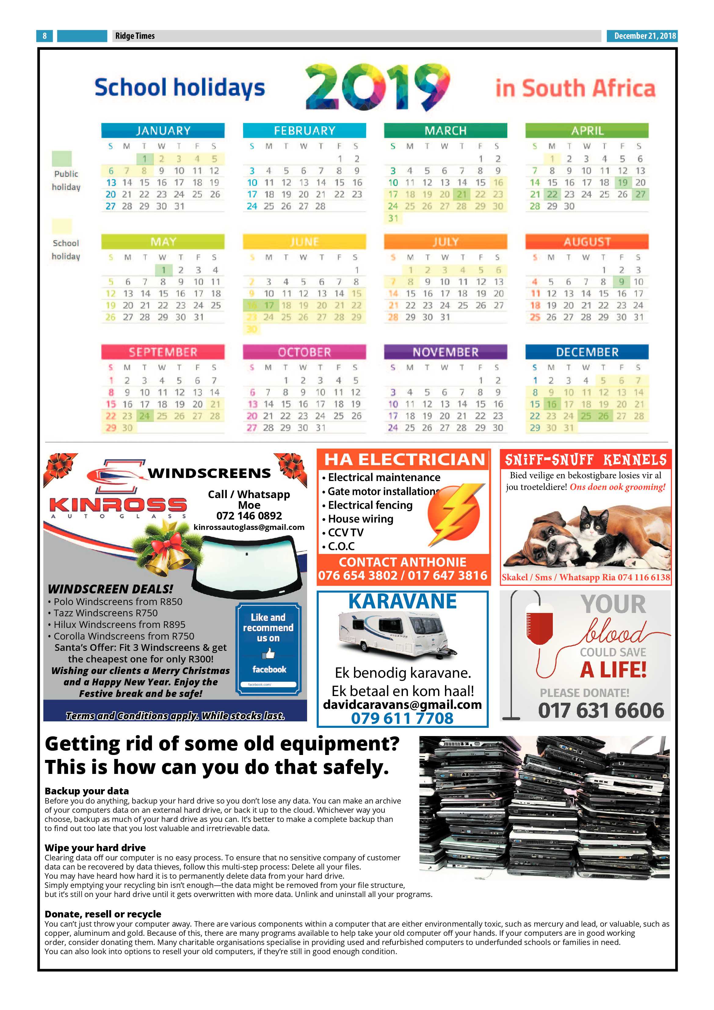Ridge Times 21 December 2018 page 8
