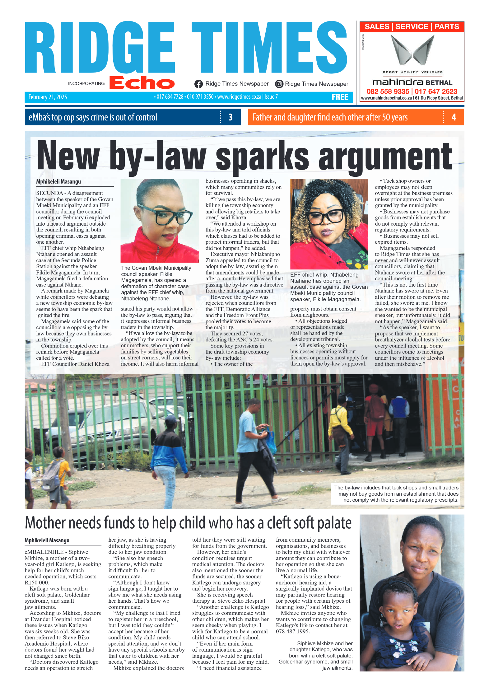Ridge Times 21 February 2025 page 1