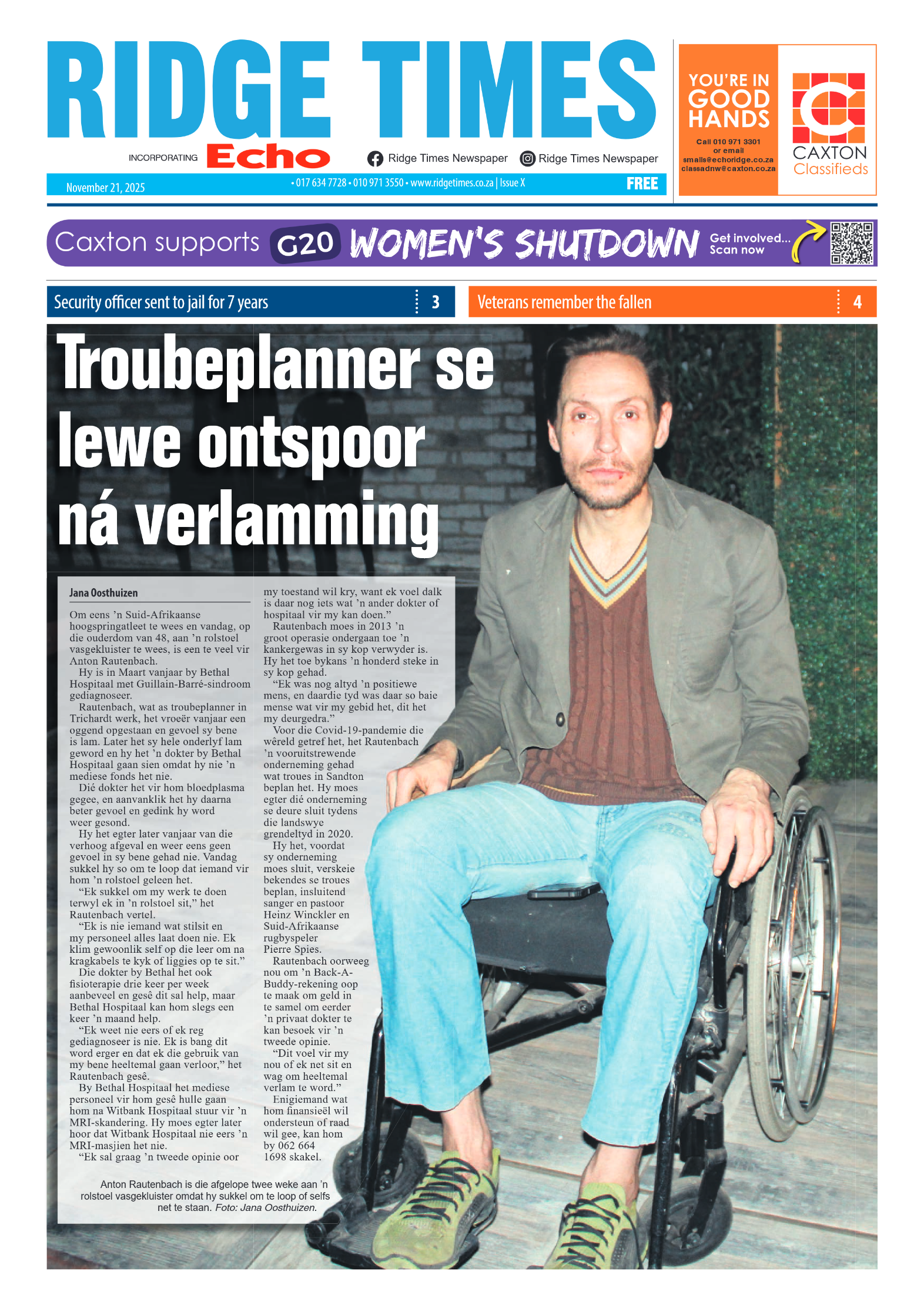 Ridge Times 21 November 2025 page 1