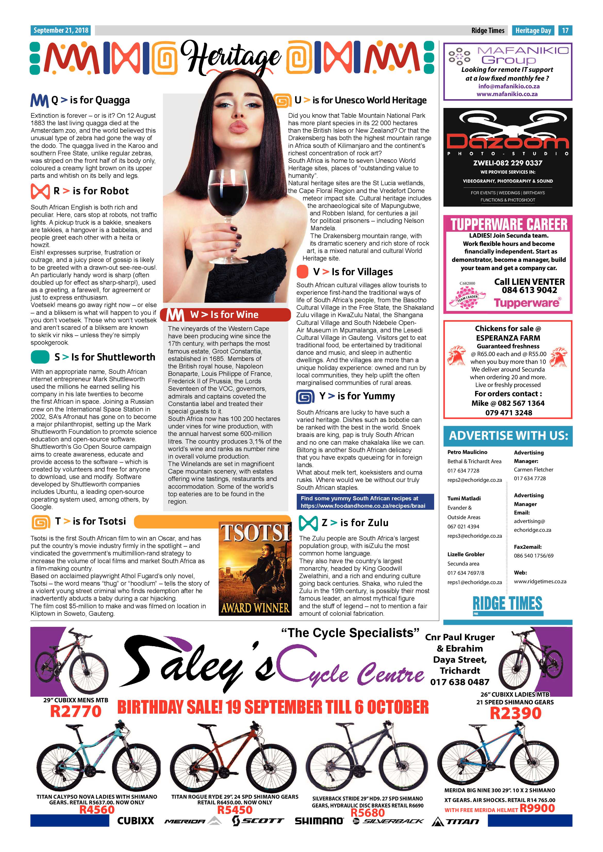 Ridge Times 21 September 2018 page 19