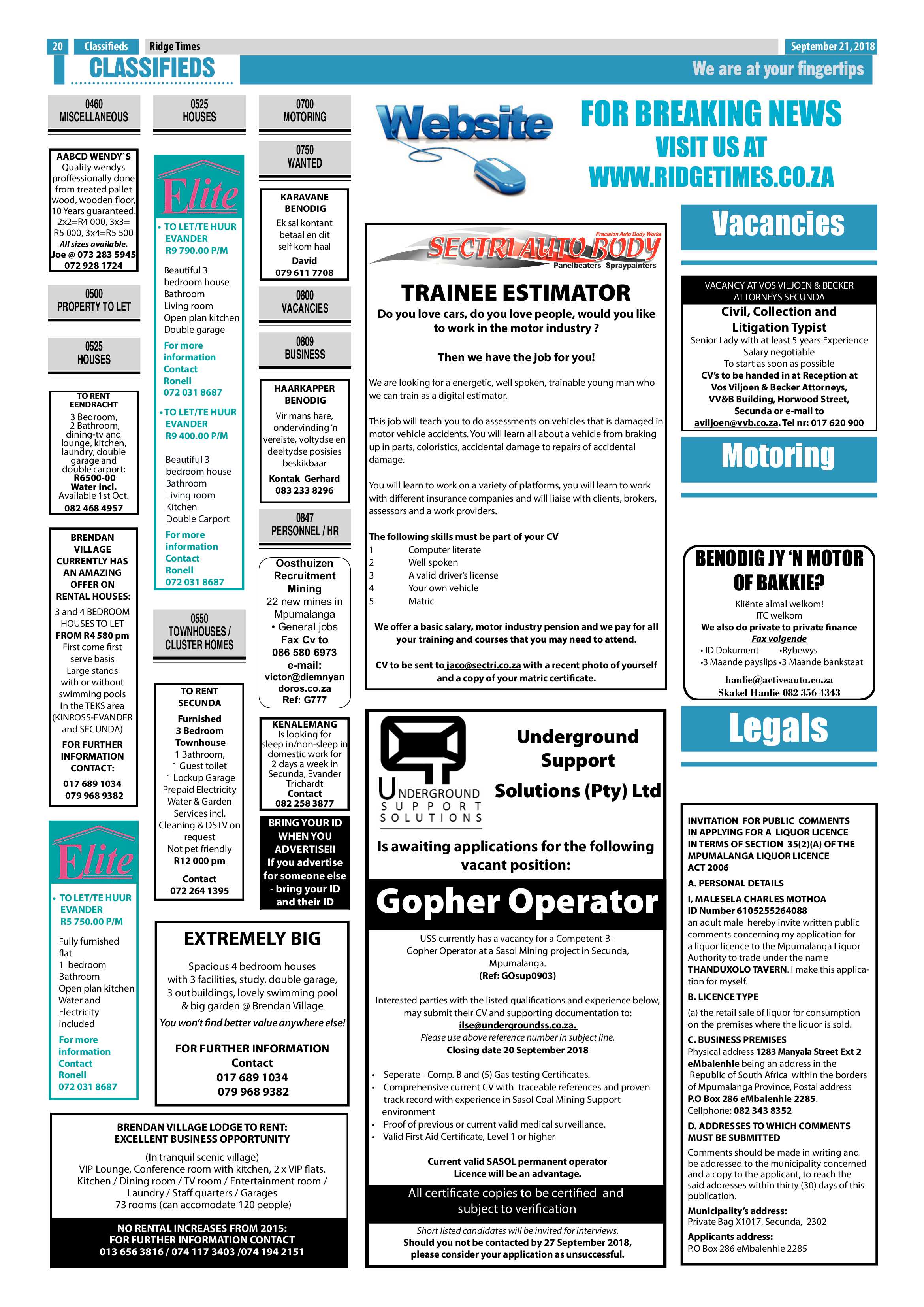 Ridge Times 21 September 2018 page 22