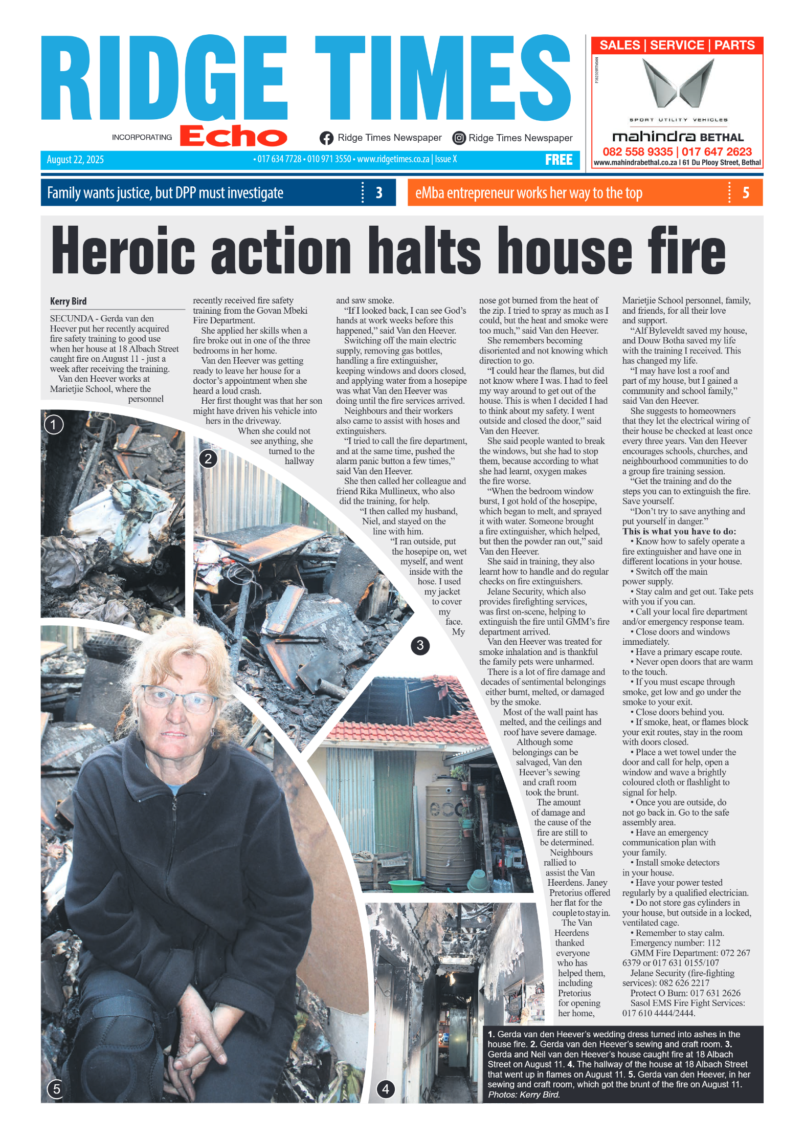 Ridge Times 22 August 2025 page 1
