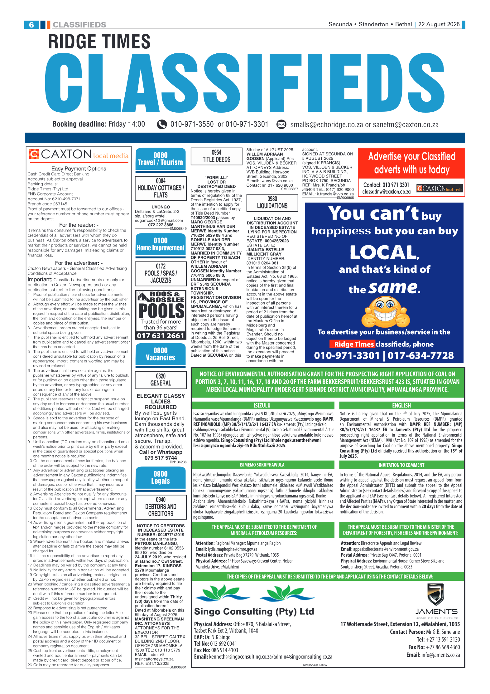 Ridge Times 22 August 2025 page 6