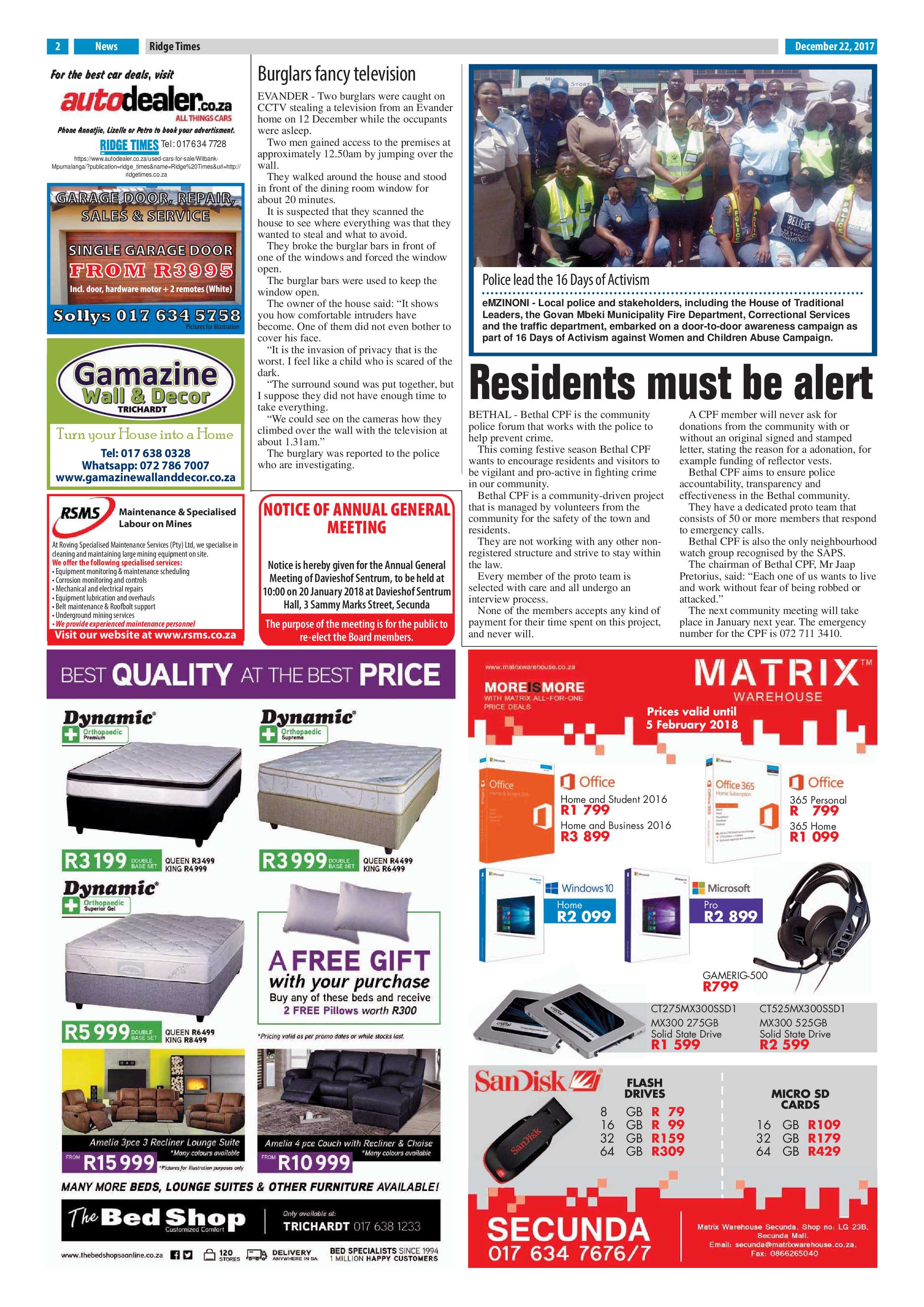 Ridge Times 22 December 2017 page 2