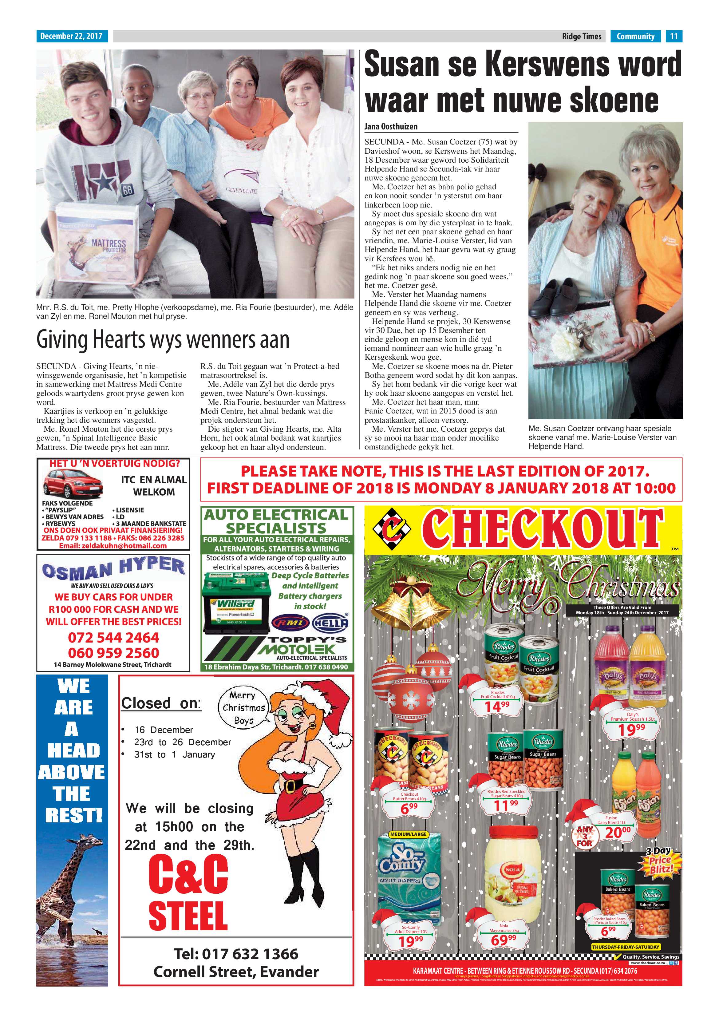 Ridge Times 22 December 2017 page 9