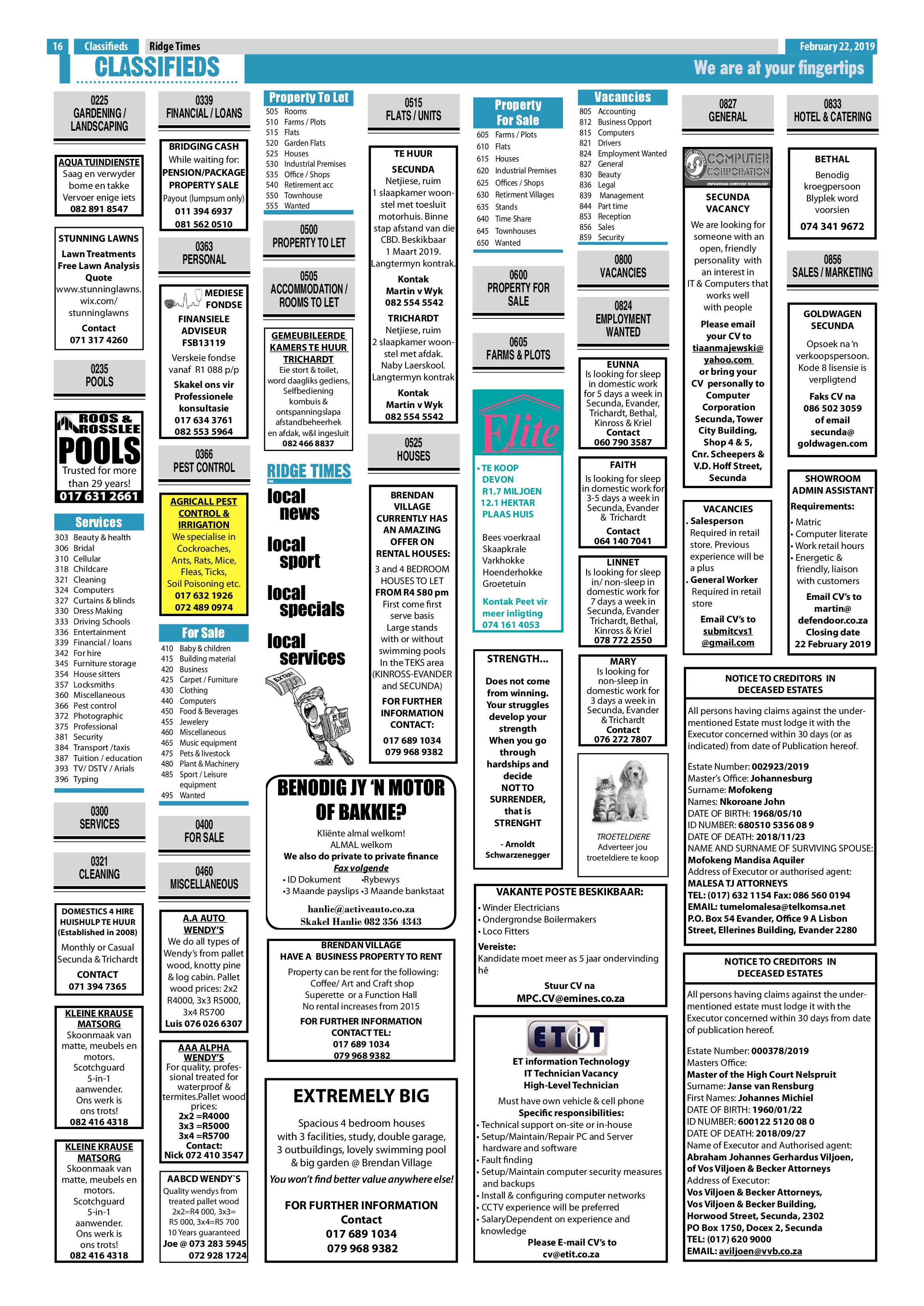 Ridge Times 22 February 2019 page 18