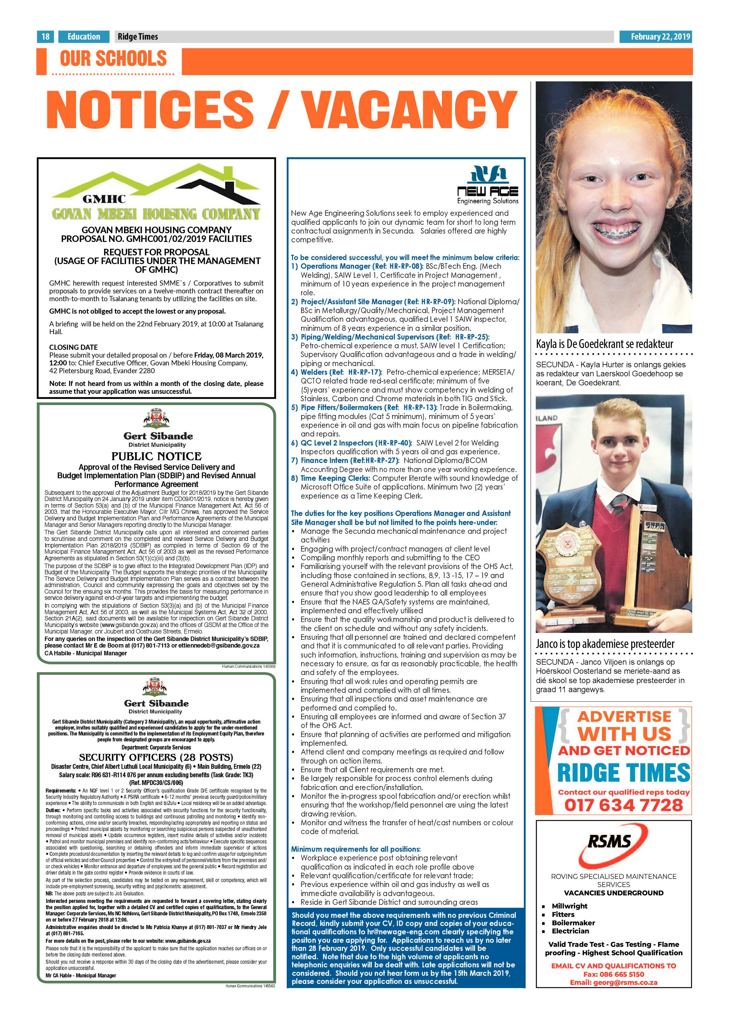 Ridge Times 22 February 2019 page 20
