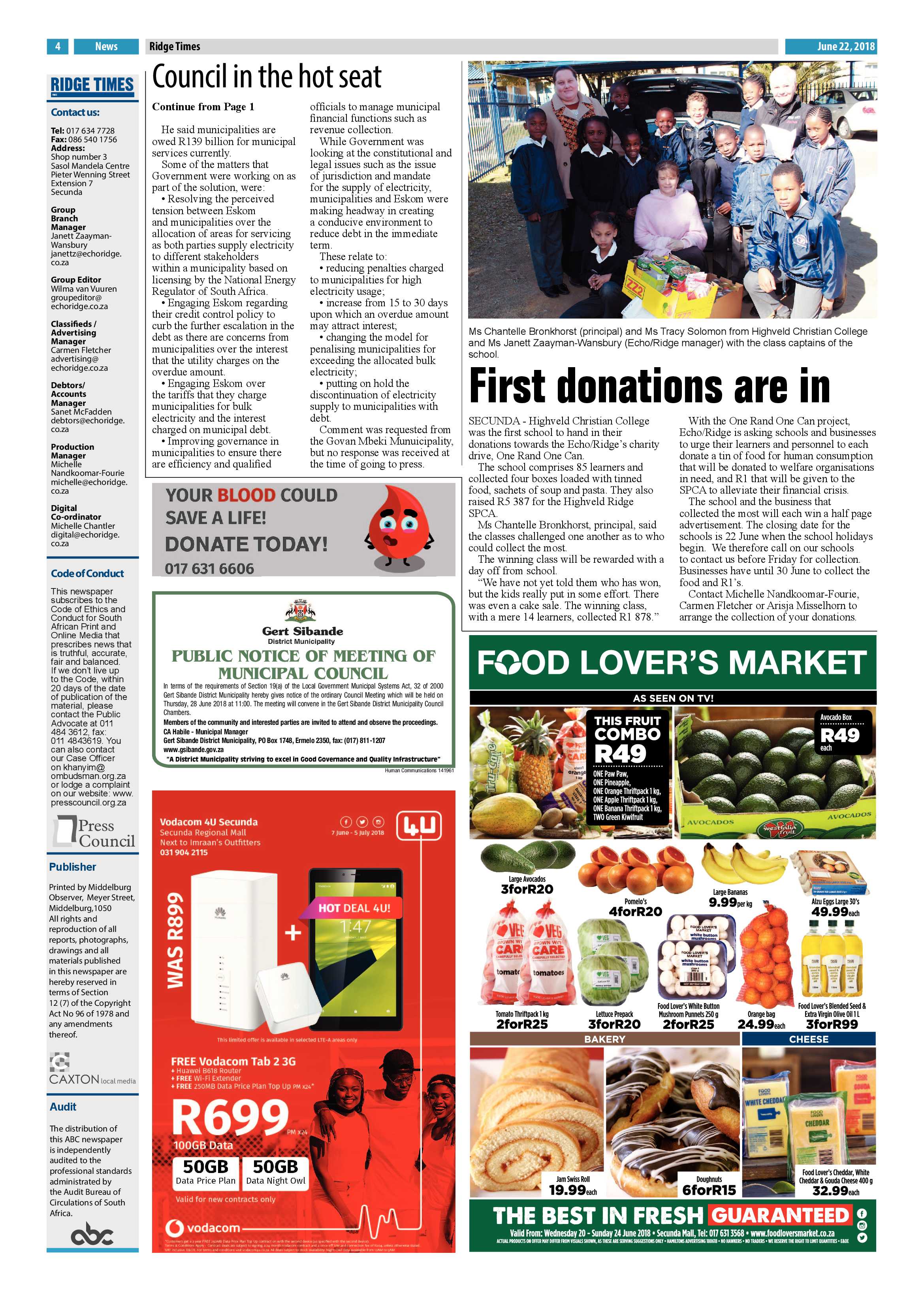 Ridge Times 22 June 2018 page 6