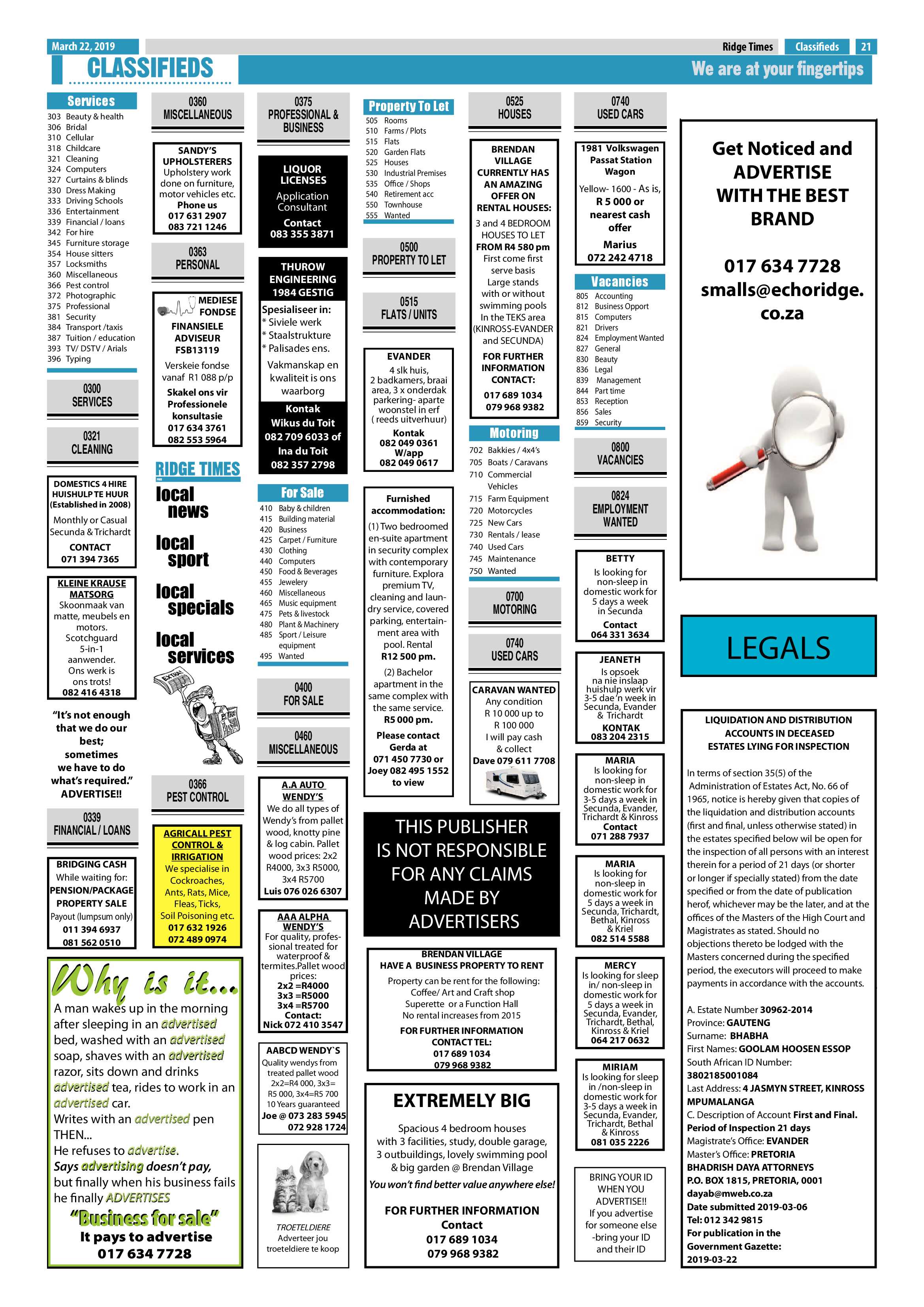 Ridge Times 22 March 2019 page 23
