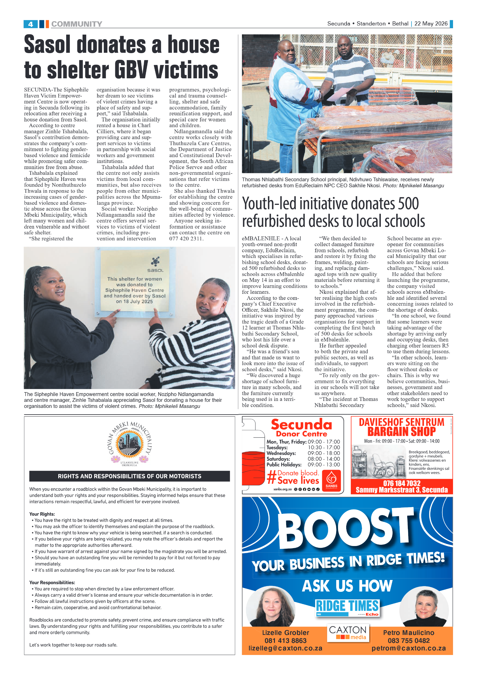 Ridge Times 22 May 2026 page 4
