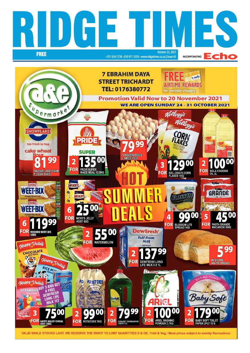 Ridge Times 22 October 2021 page 1