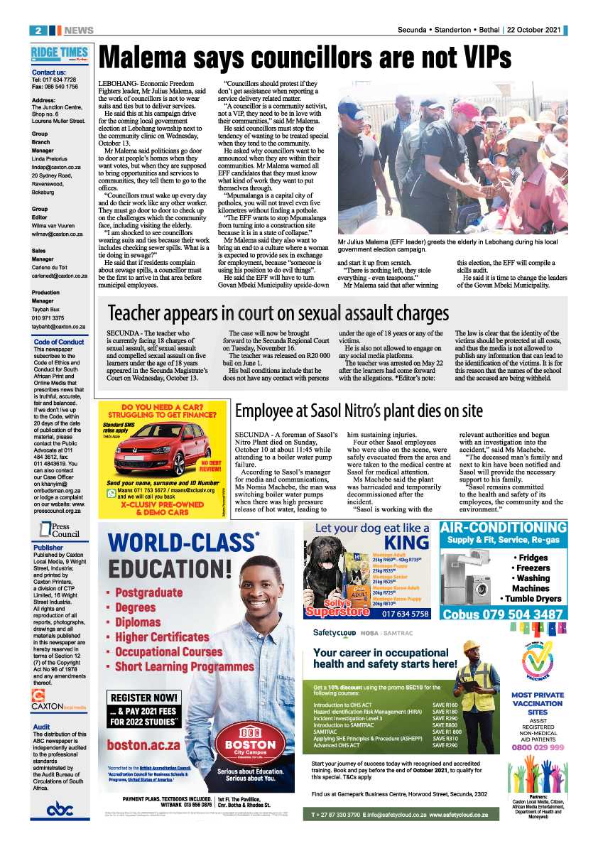 Ridge Times 22 October 2021 page 4