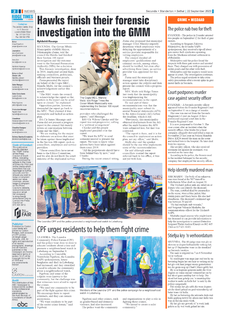 Ridge Times 22 September 2023 page 2