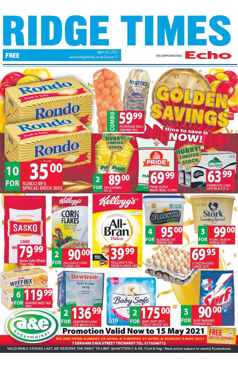 Ridge Times 23 April 2021 page 1