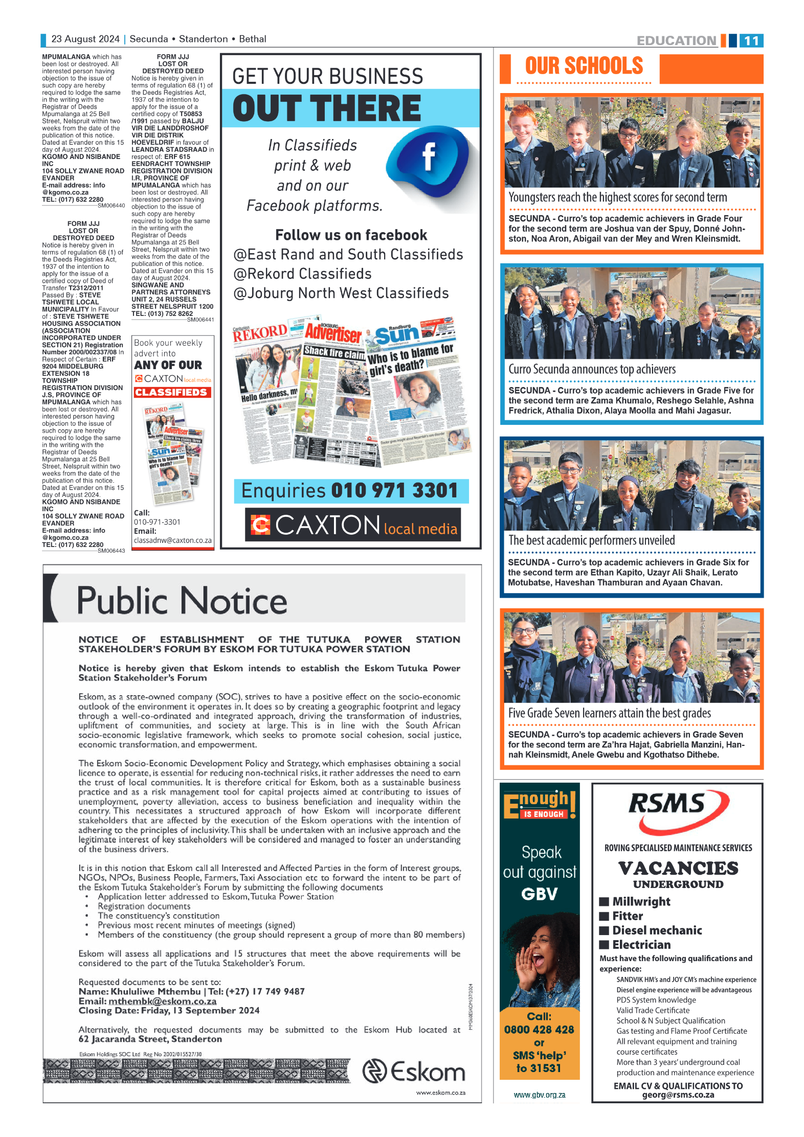 Ridge Times 23 August 2024 page 11