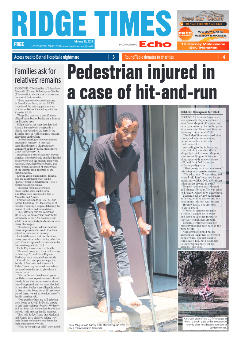 Ridge Times 23 February 2024 page 1