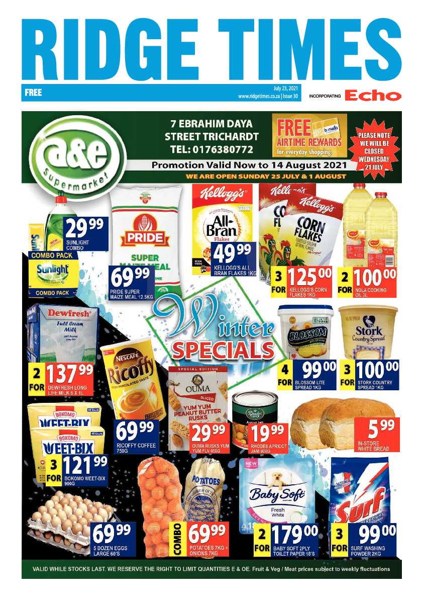 Ridge Times 23 July 2021 page 1