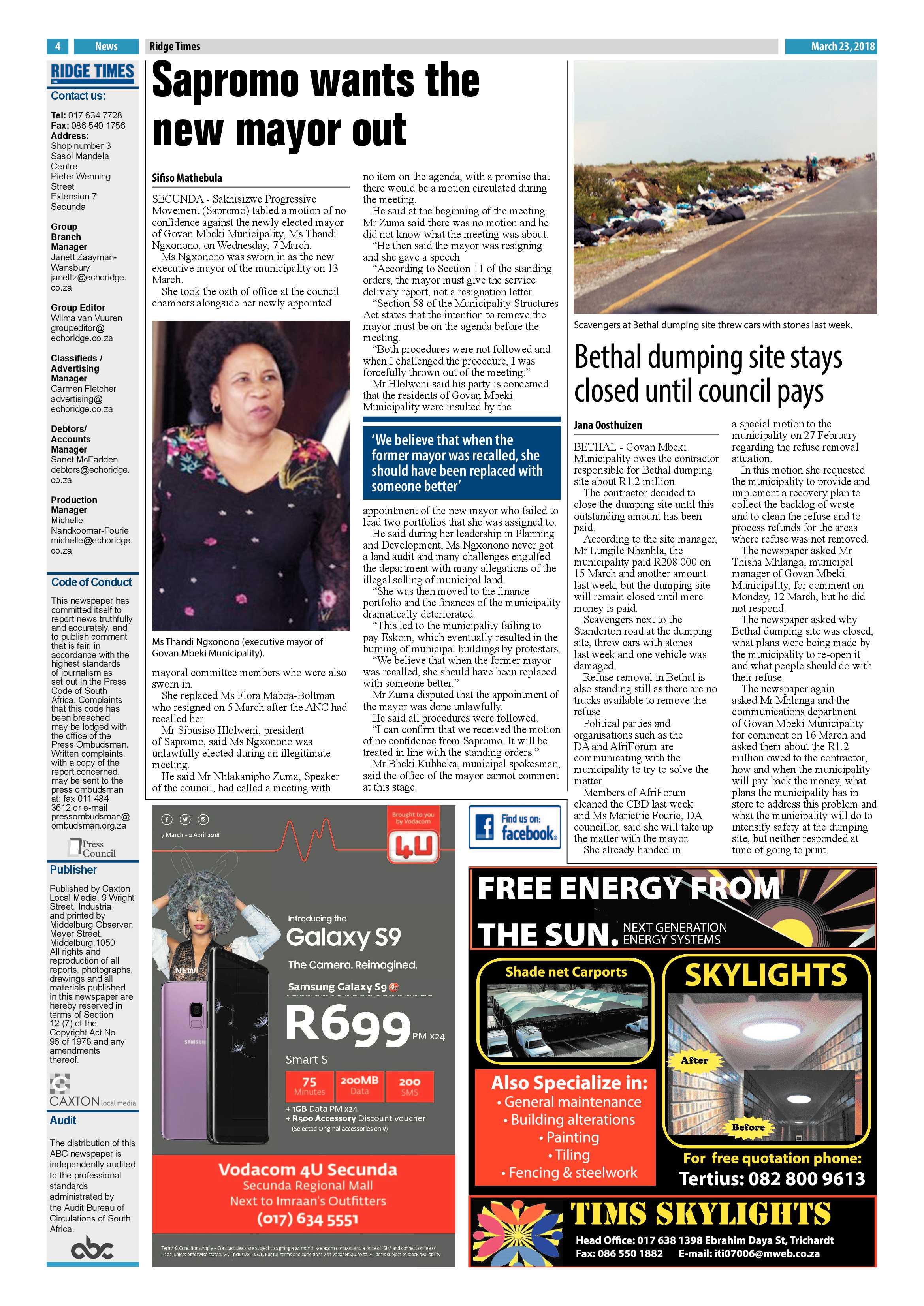 Ridge Times 23 March 2018 page 6