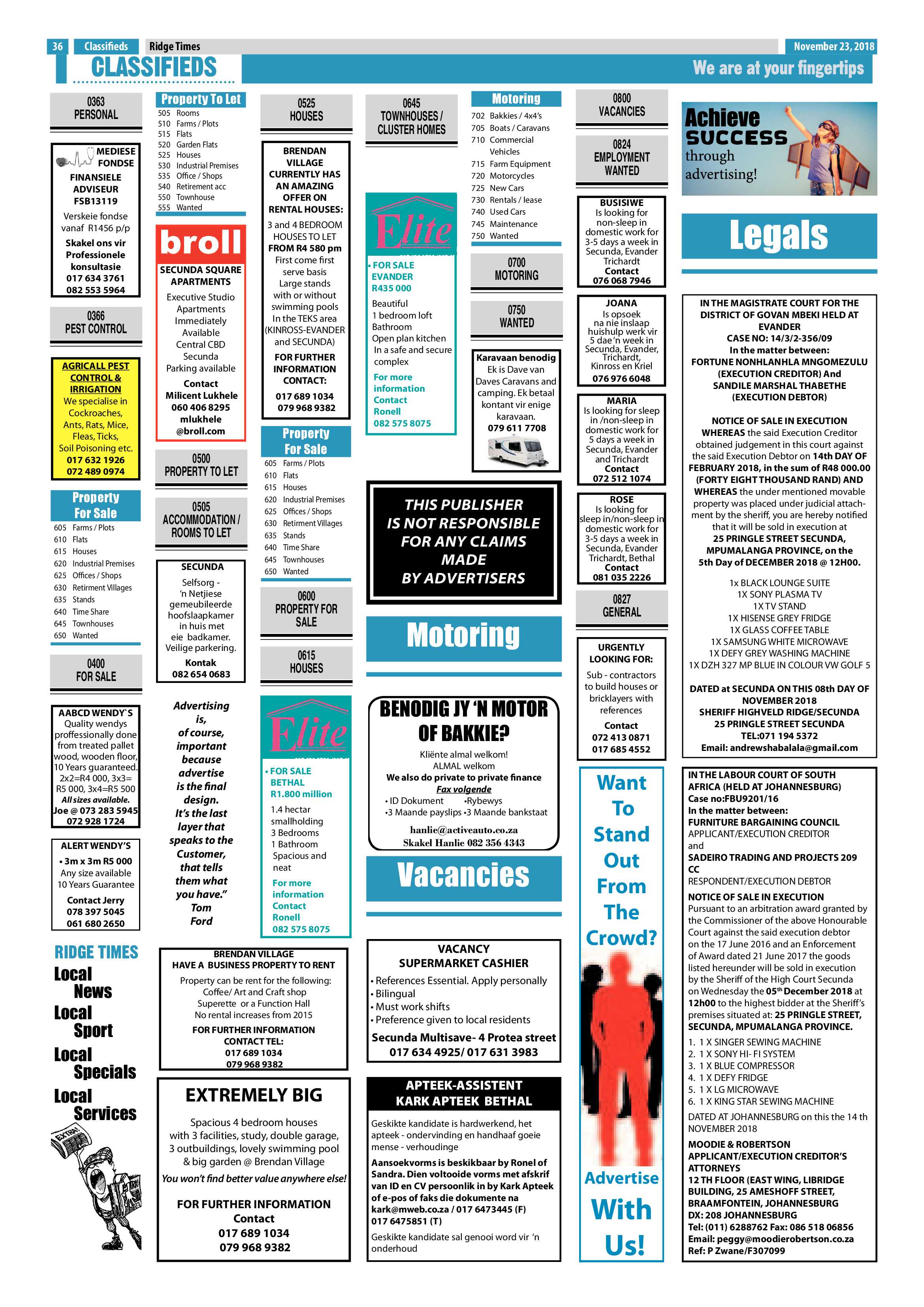 Ridge Times 23 November 2018 page 38