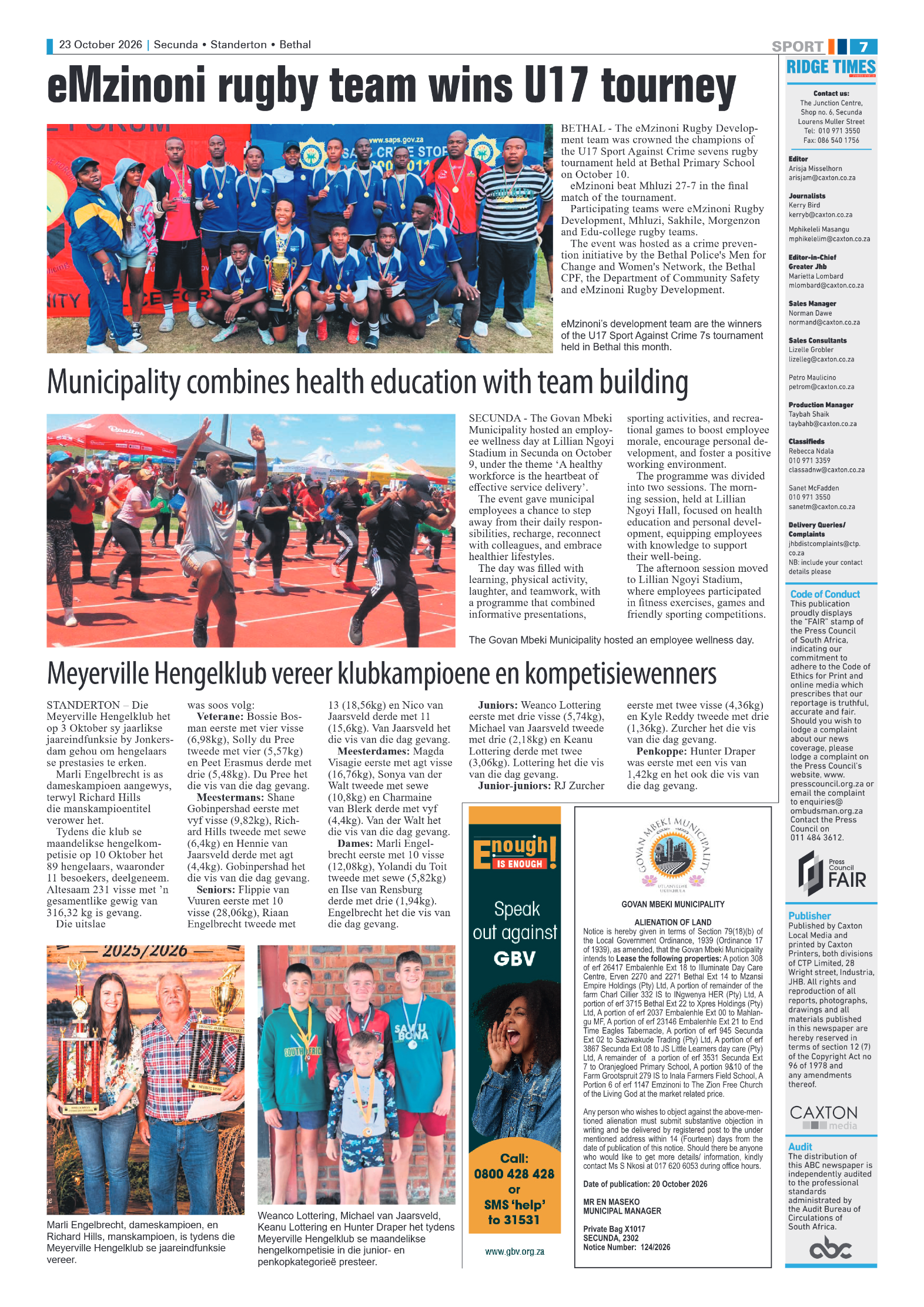 Ridge Times 23 October 2026 page 7