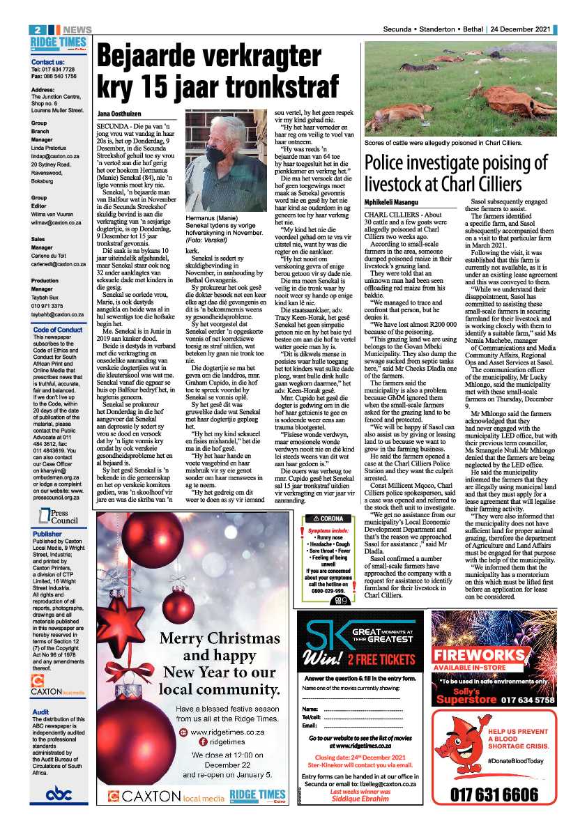 Ridge Times 24 December 2021 page 2