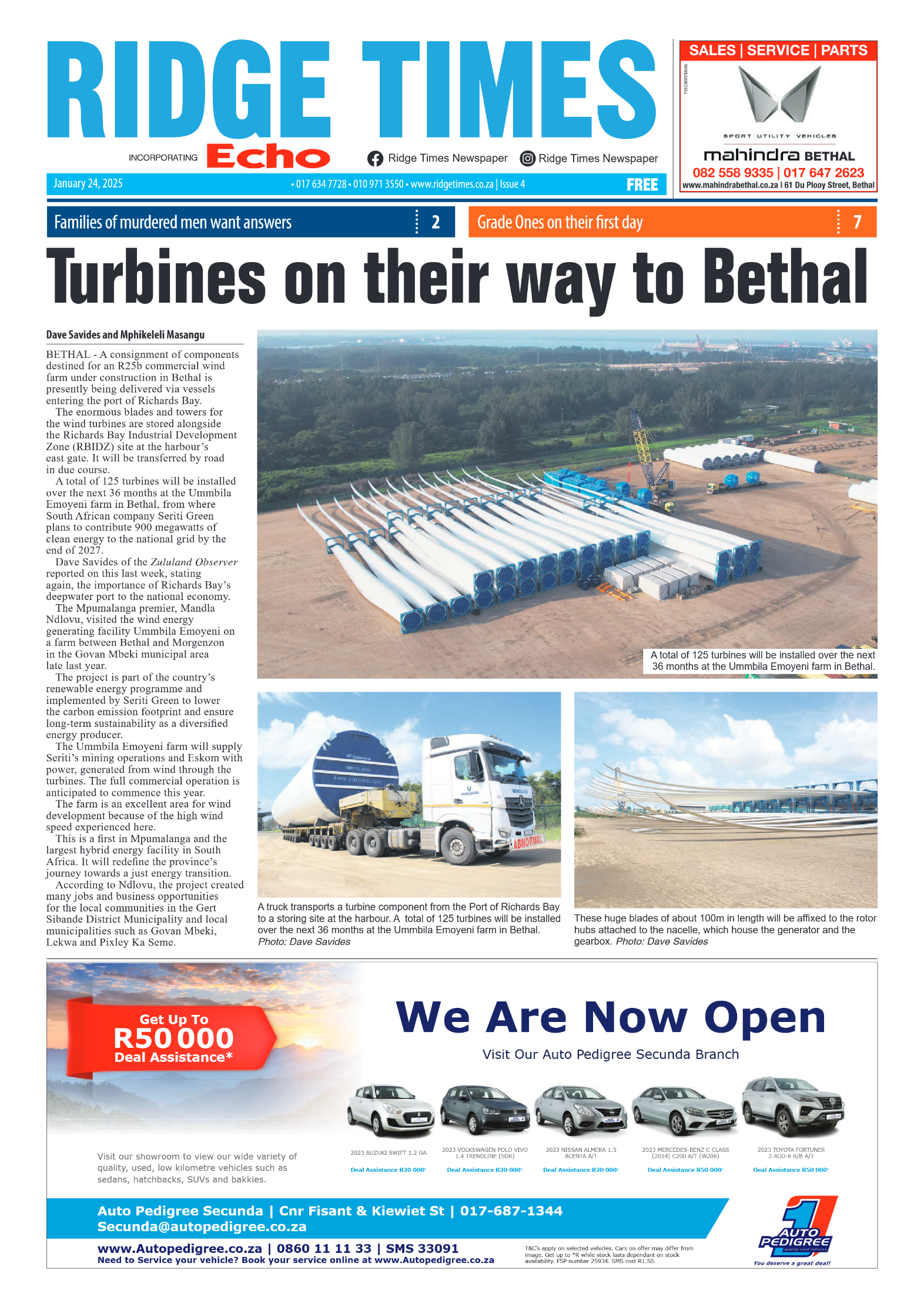 Ridge Times 24 January 2025 page 1