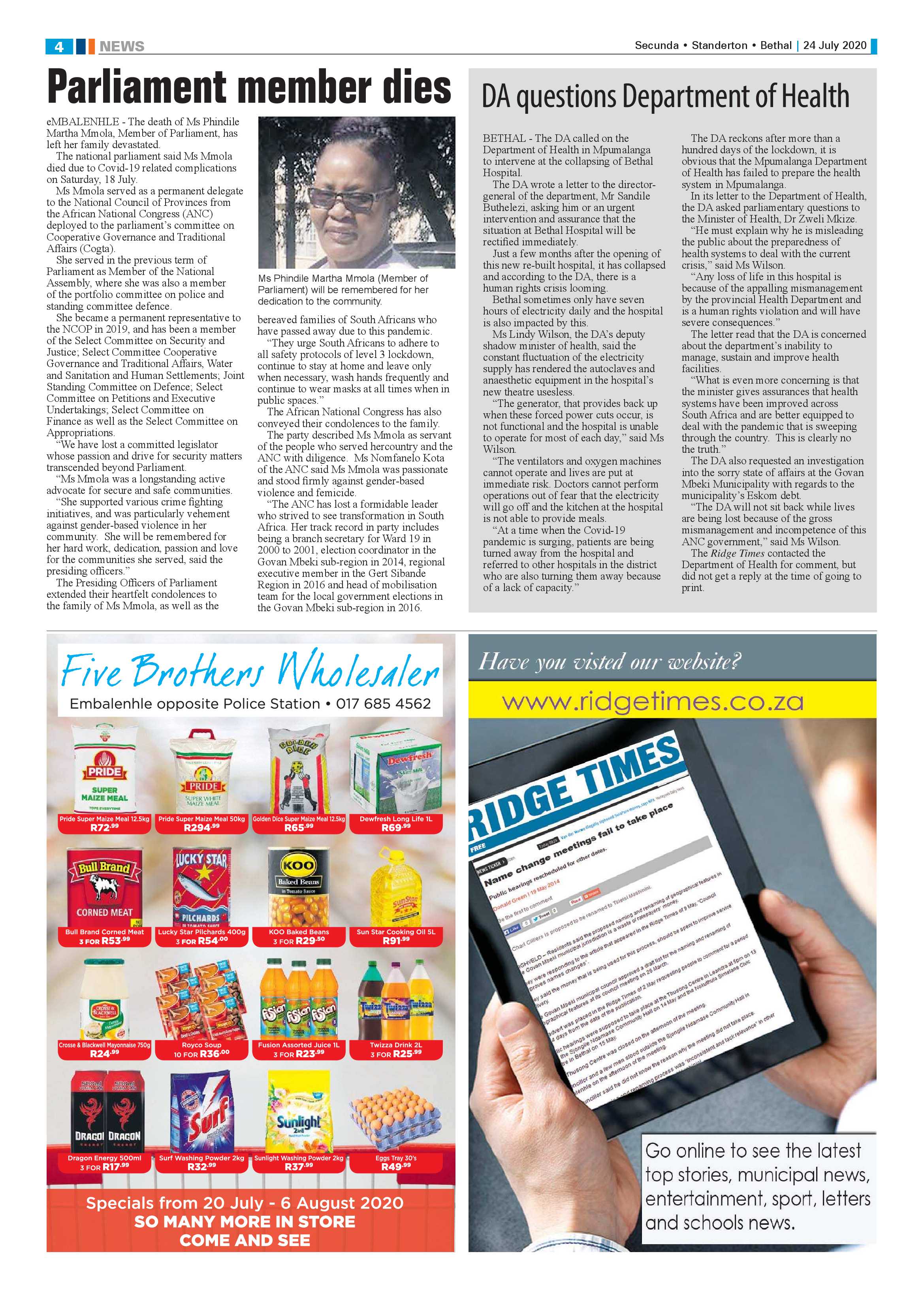 Ridge Times 24 July 2020 page 4