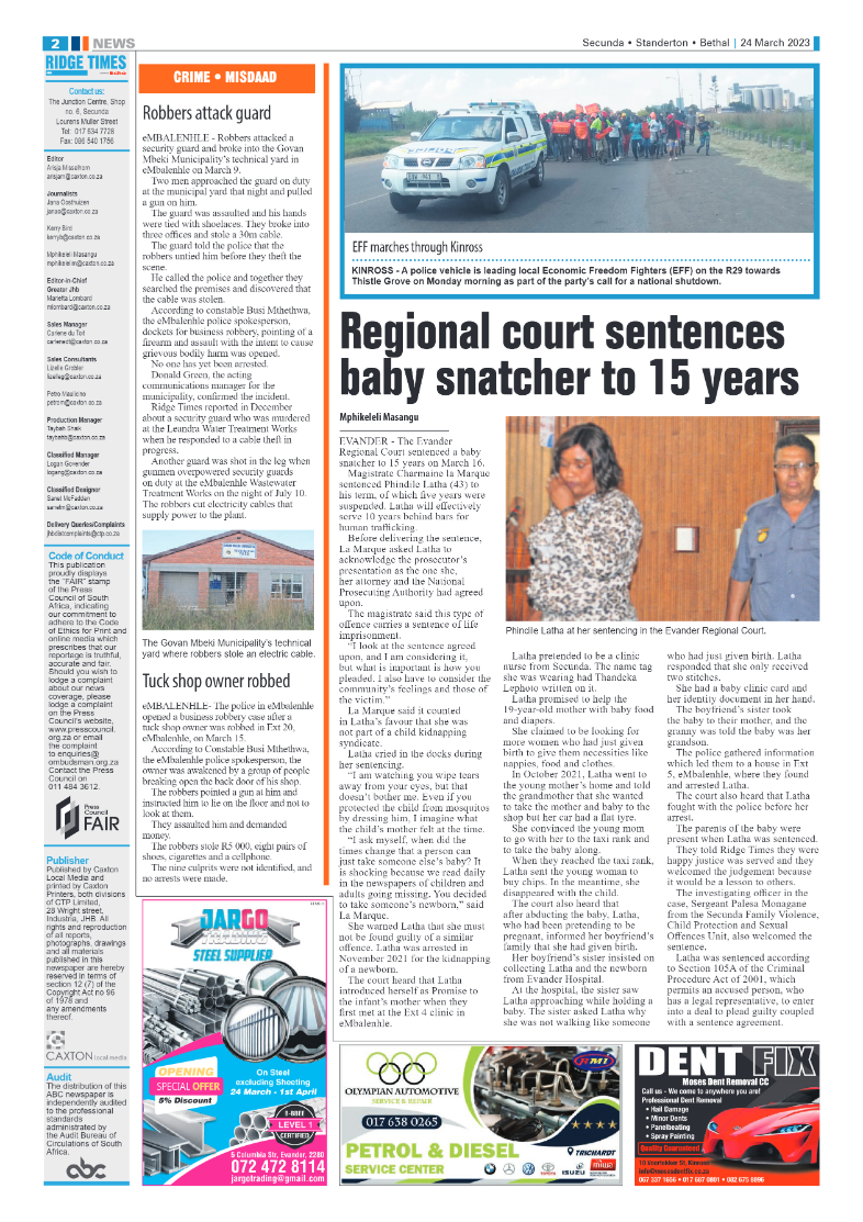 Ridge Times 24 March 2023 page 2