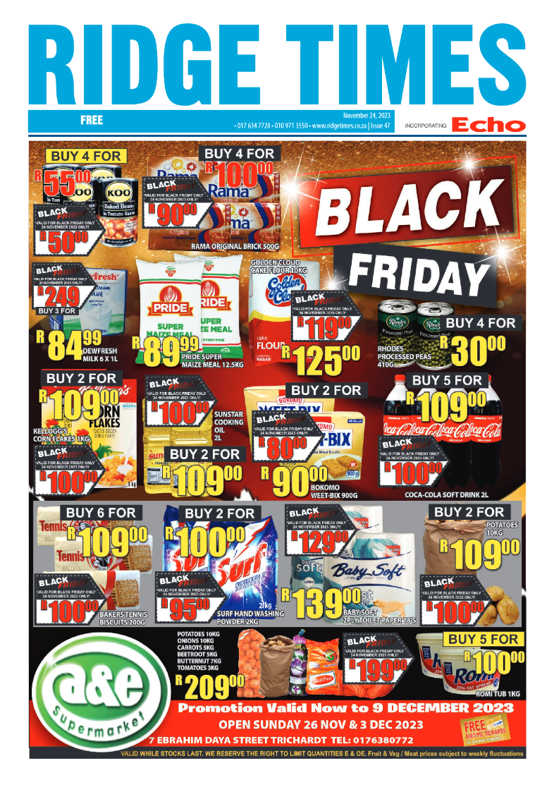 Ridge Times 24 November 2023 page 1