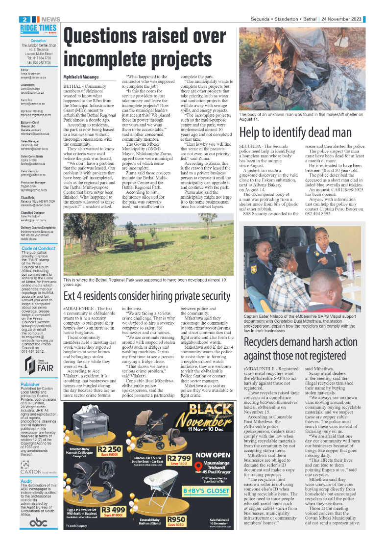 Ridge Times 24 November 2023 page 4